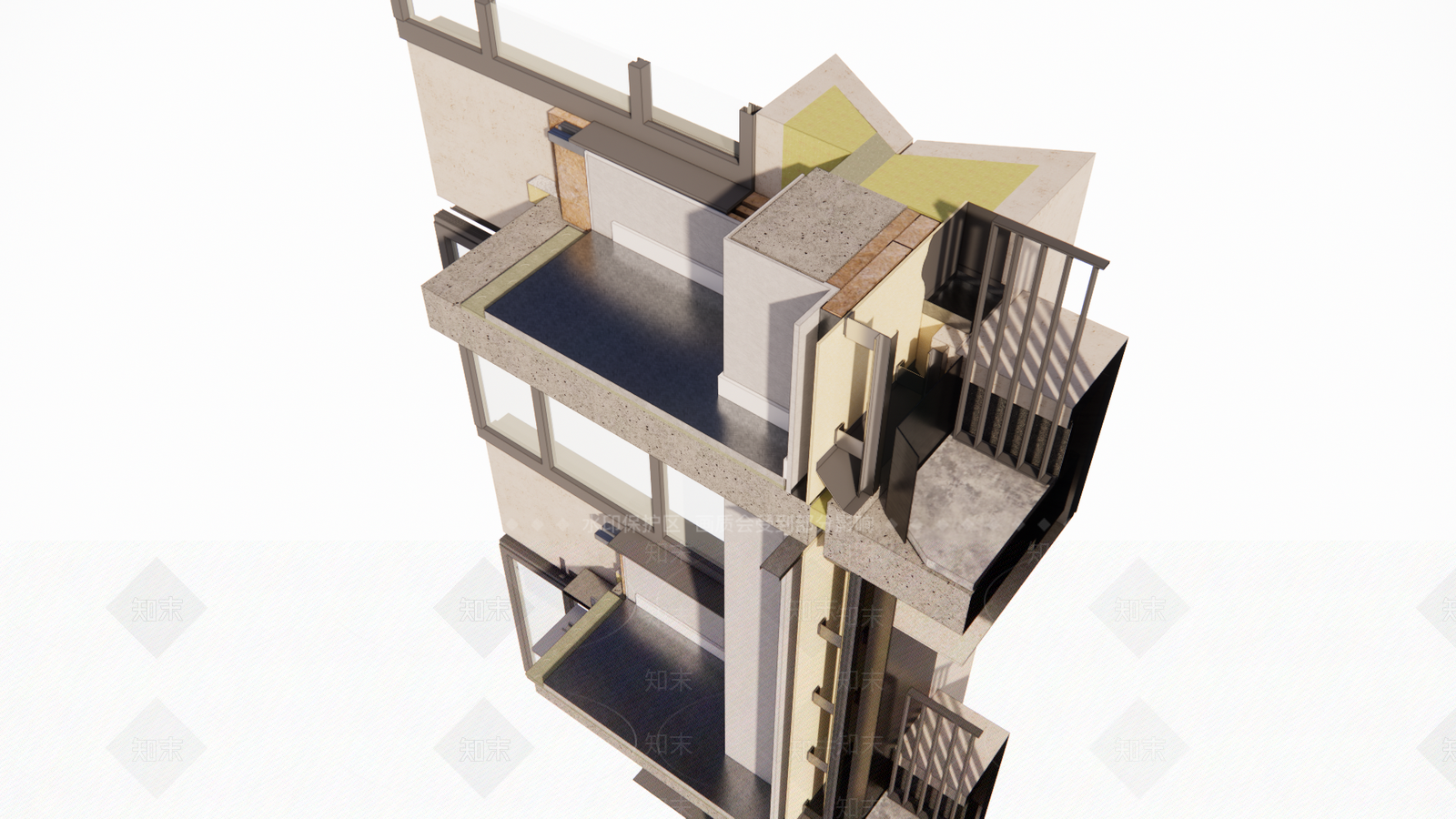 现代主义建筑材料SU模型下载【ID:1228497523】