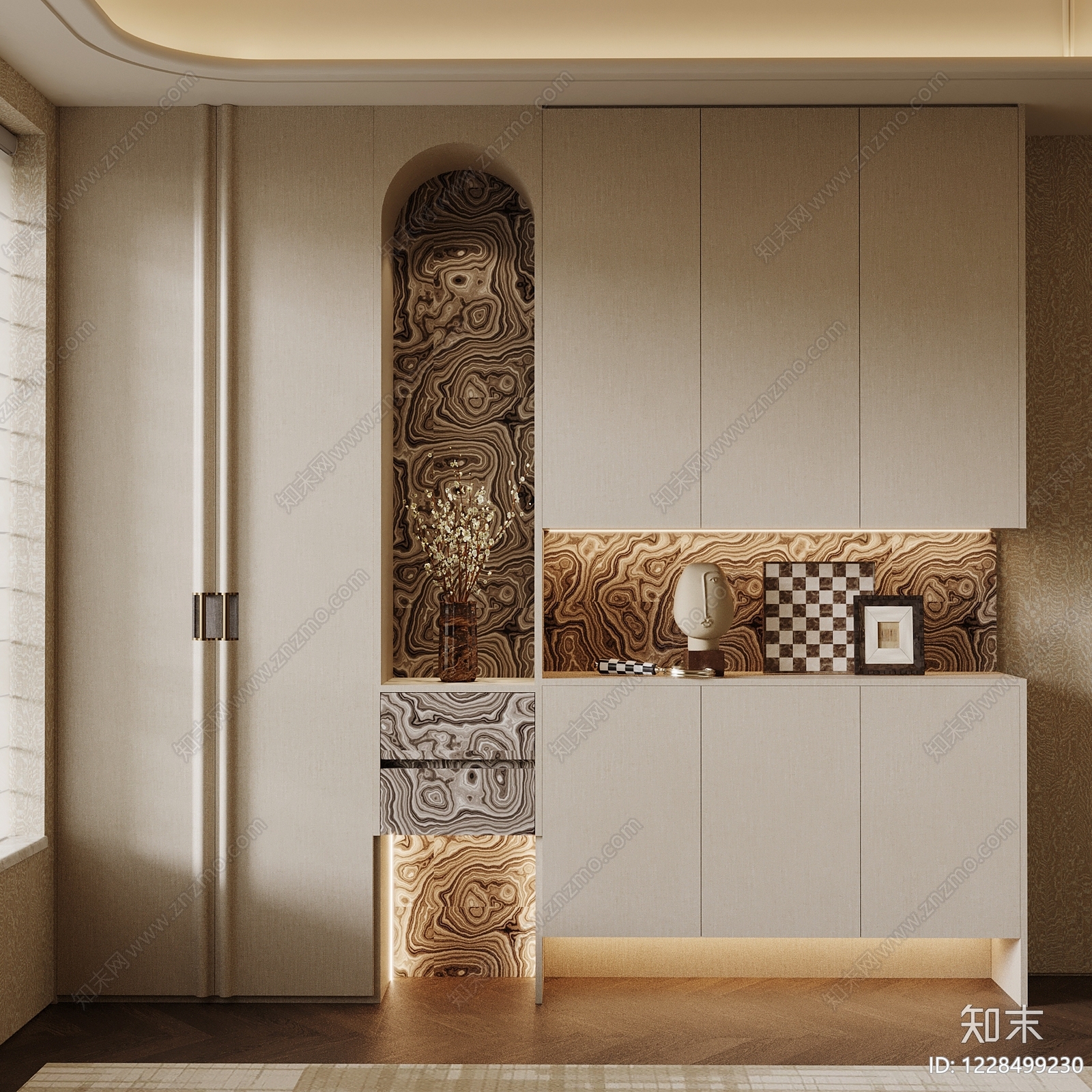 轻奢鞋柜3D模型下载【ID:1228499230】