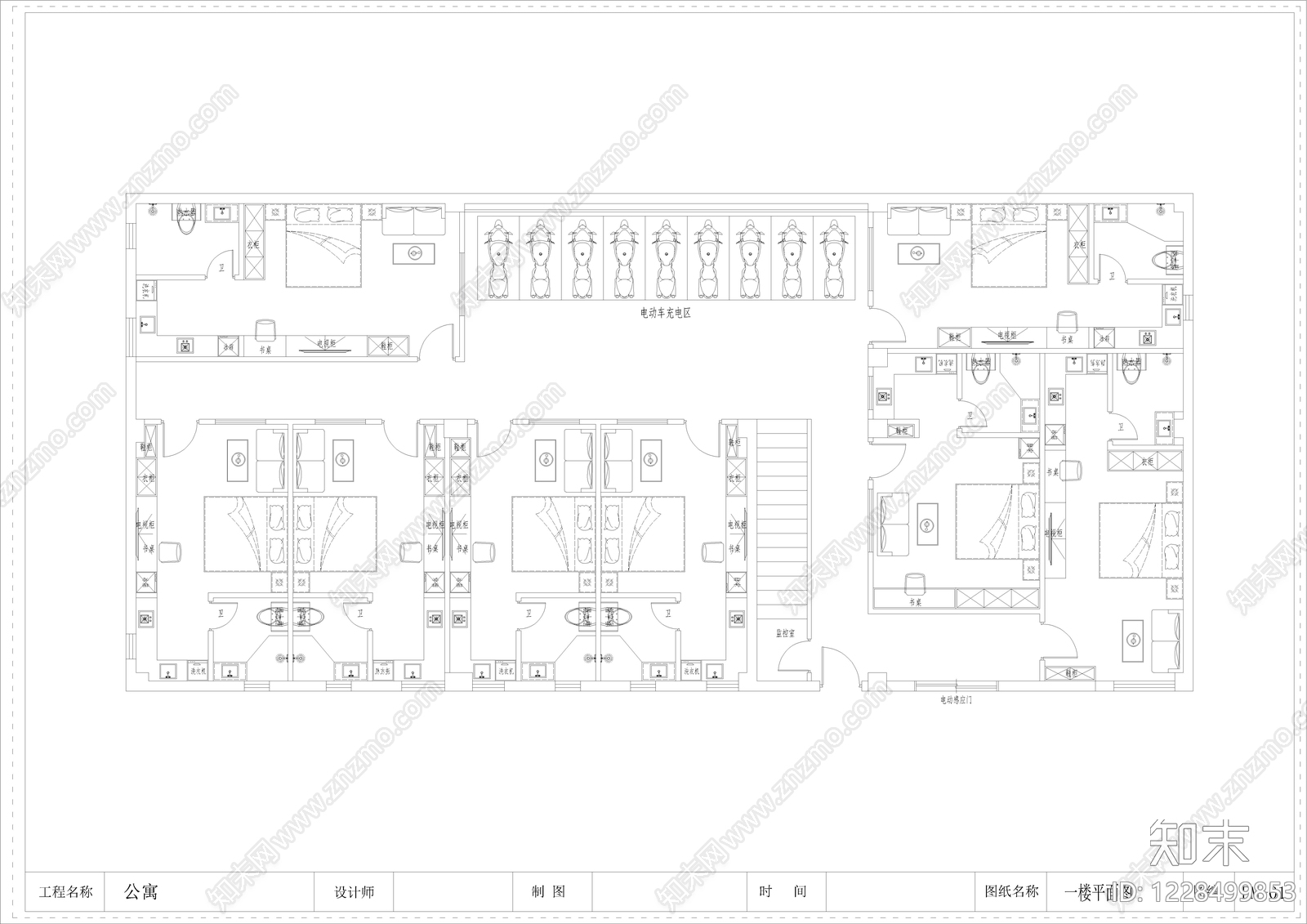民宿建筑cad施工图下载【ID:1228499853】