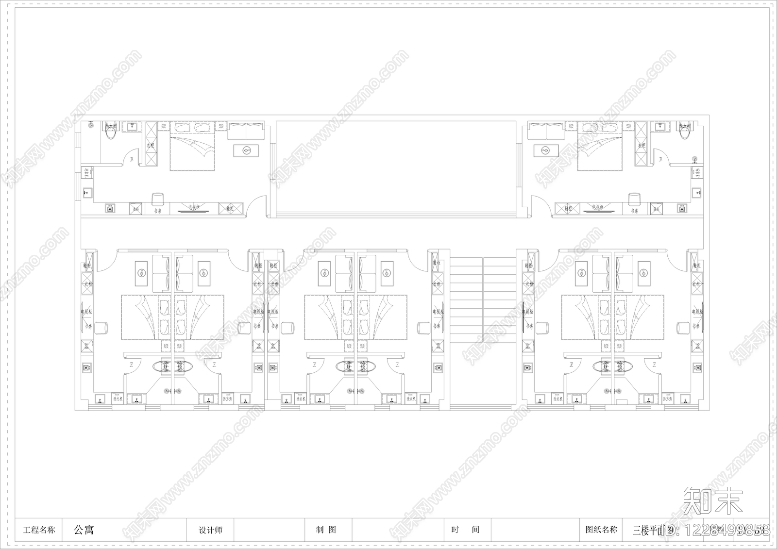 民宿建筑cad施工图下载【ID:1228499853】