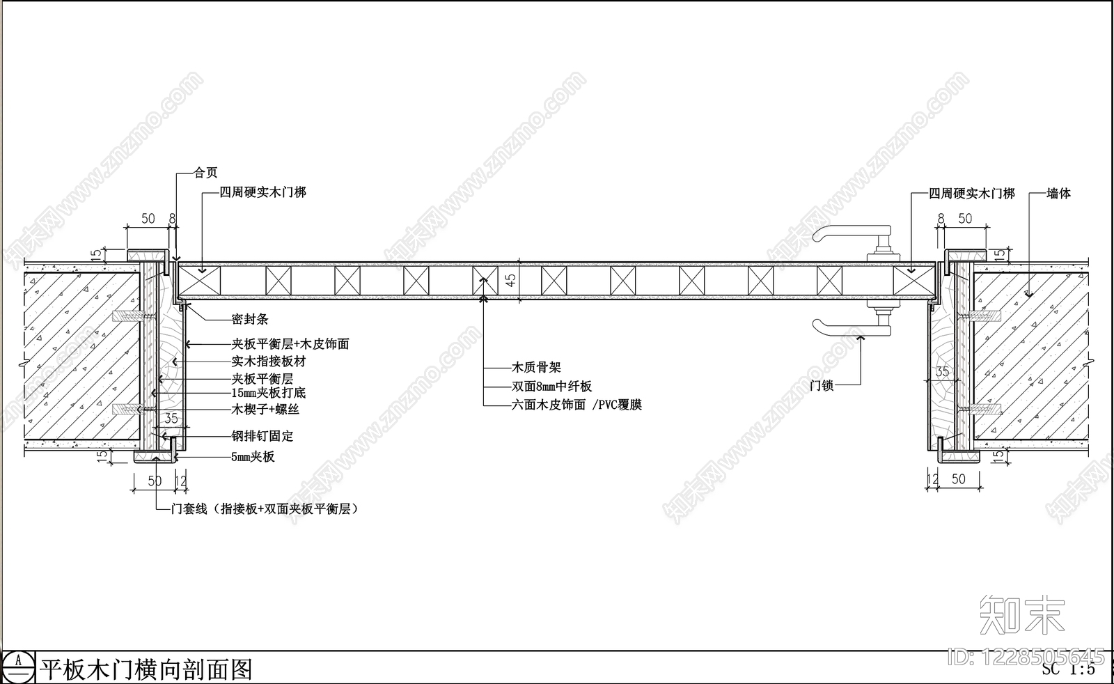 综合门节点cad施工图下载【ID:1228505645】