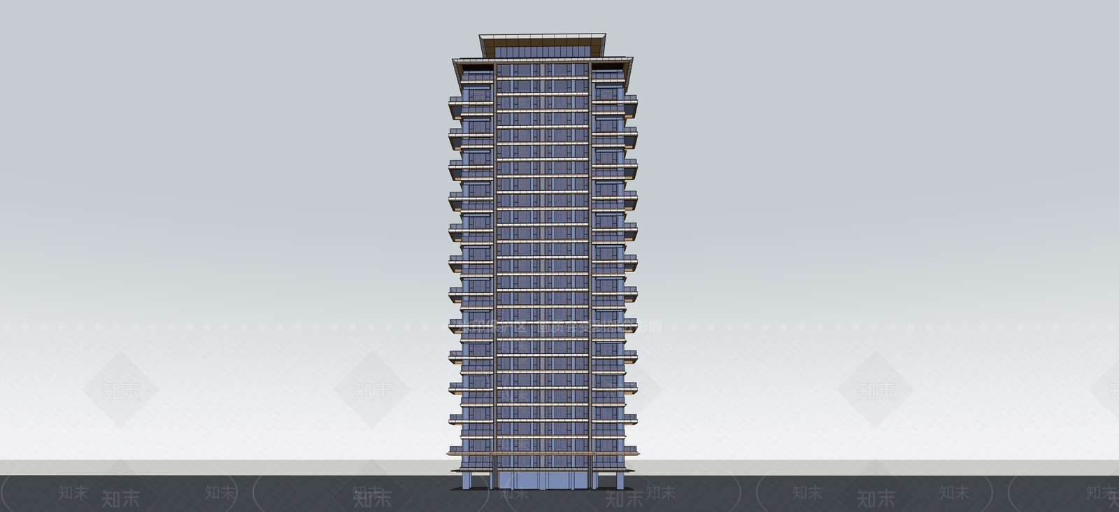 现代主义高层住宅SU模型下载【ID:1228506392】