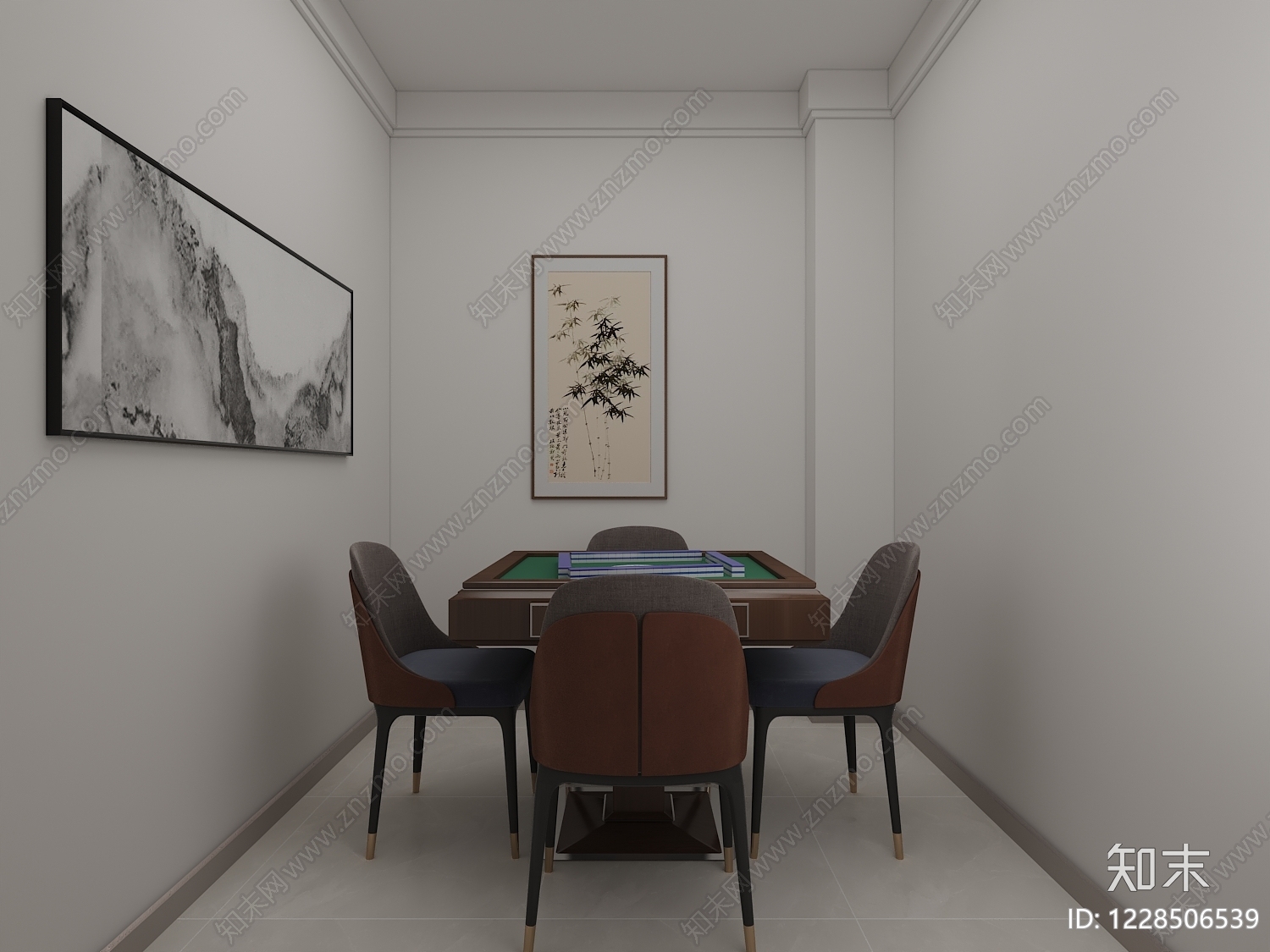 现代简约别墅客餐厅3D模型下载【ID:1228506539】