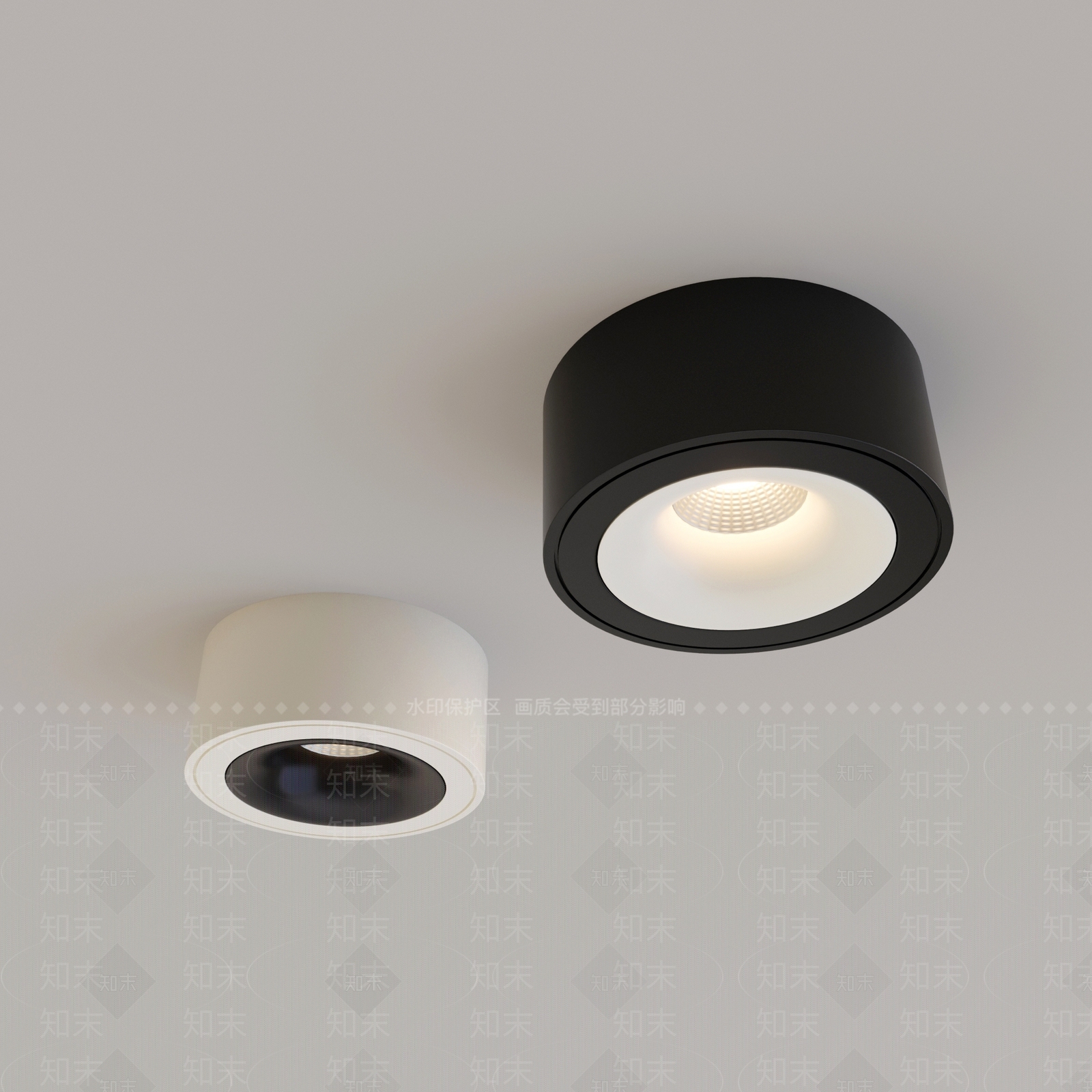 极简筒灯3D模型下载【ID:1228507314】