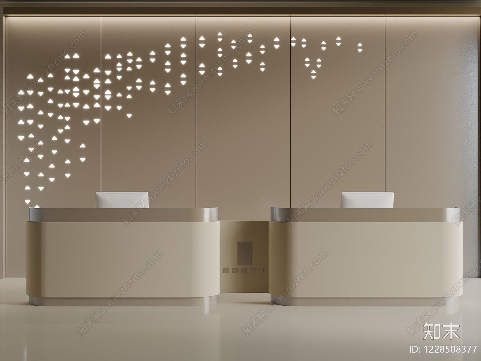 奶油风前台3D模型下载【ID:1228508377】