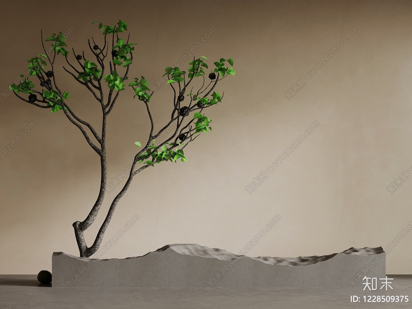 禅意盆景3D模型下载【ID:1228509375】
