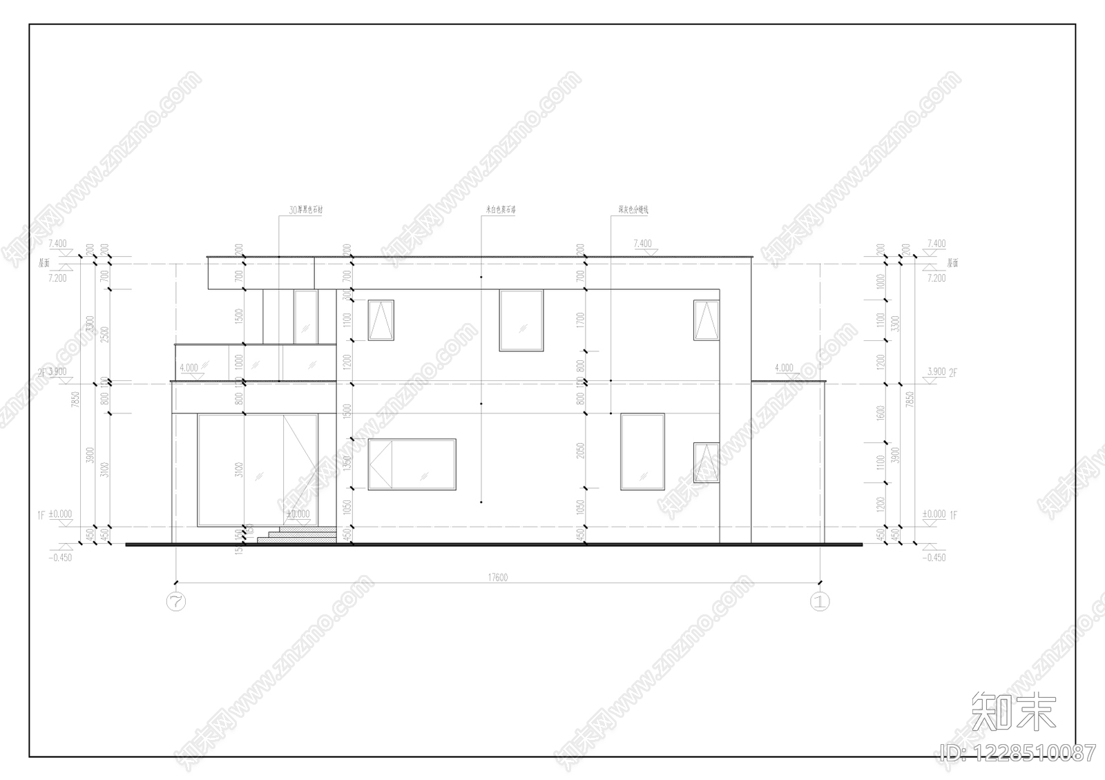 别墅建筑cad施工图下载【ID:1228510087】