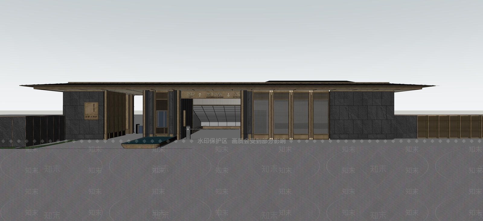 新中式小区建筑SU模型下载【ID:1228510769】