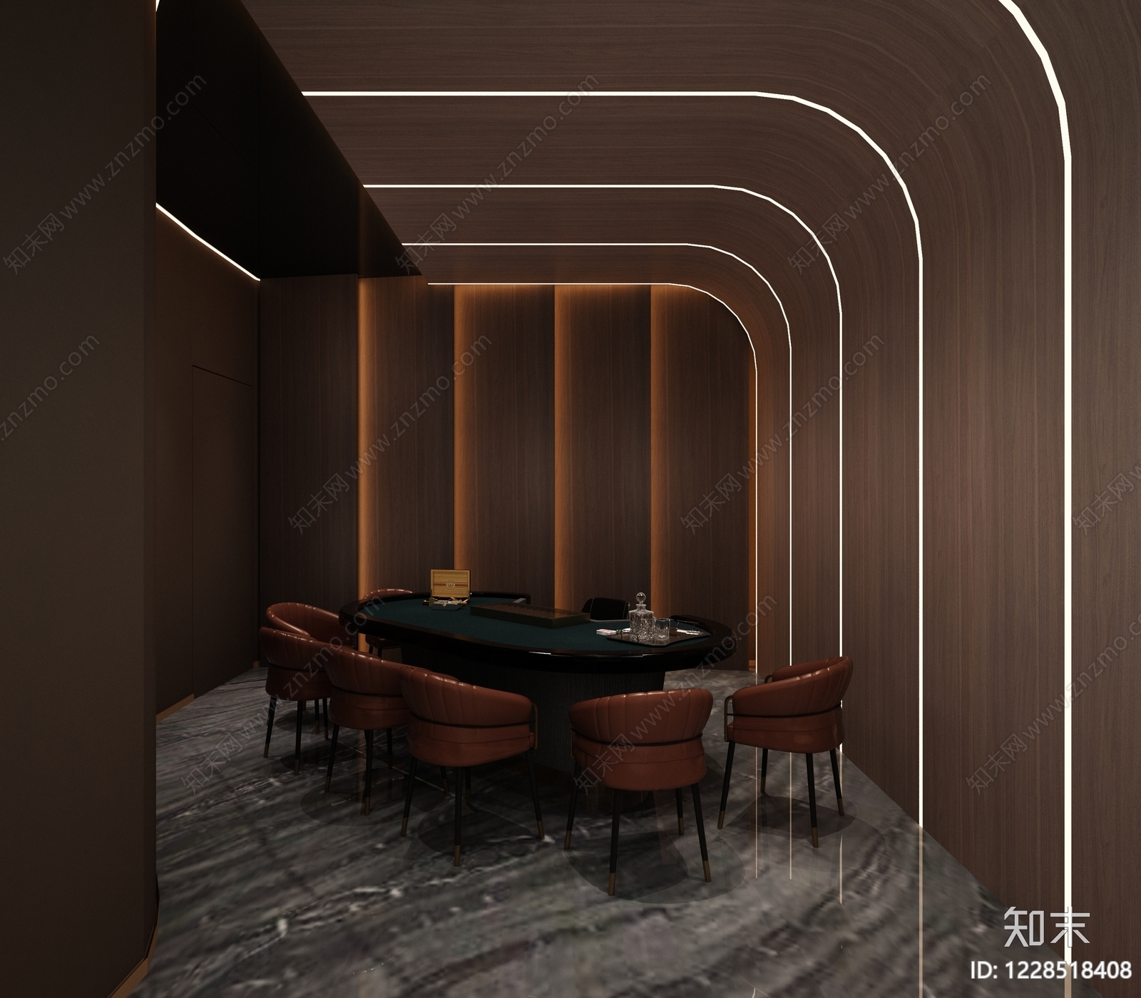 轻奢棋牌室3D模型下载【ID:1228518408】