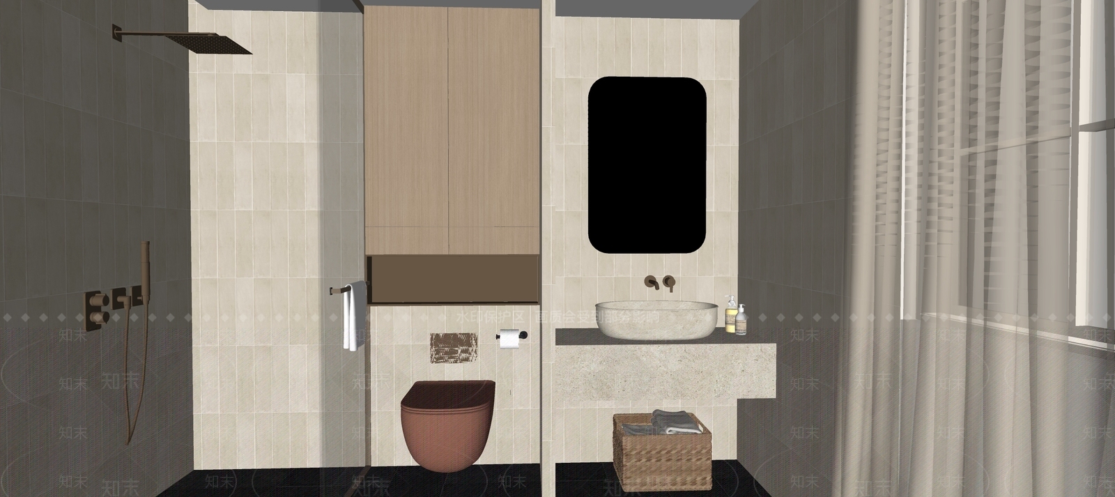 侘寂卫生间SU模型下载【ID:1228520410】