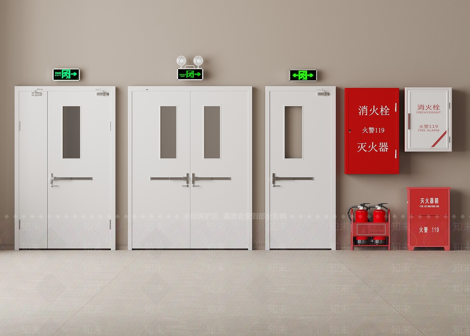 现代简约灭火器SU模型下载【ID:1228521604】