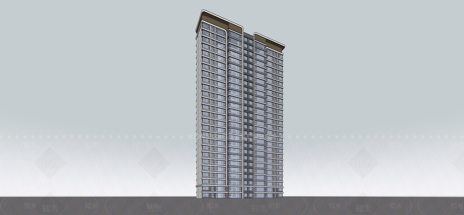 现代主义高层住宅SU模型下载【ID:1228522149】