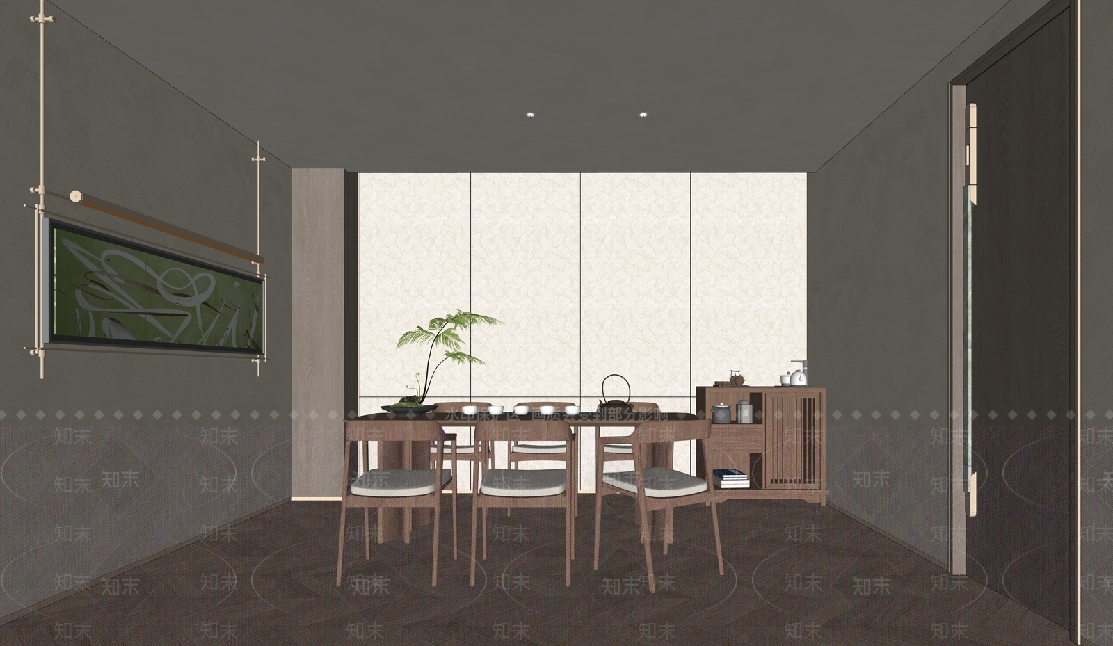 新中式茶馆SU模型下载【ID:1228523405】