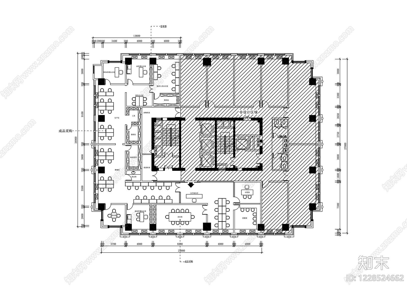 整体办公空间cad施工图下载【ID:1228524662】