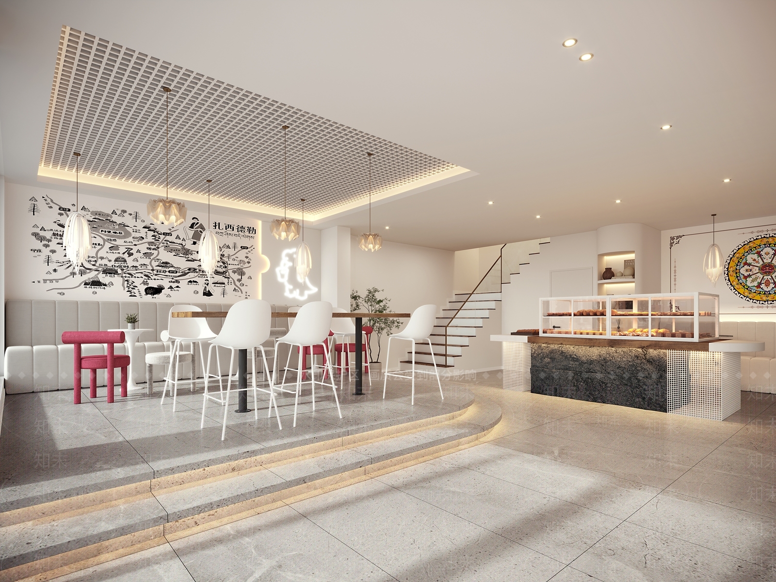 奶油风奶茶店3D模型下载【ID:1228525213】