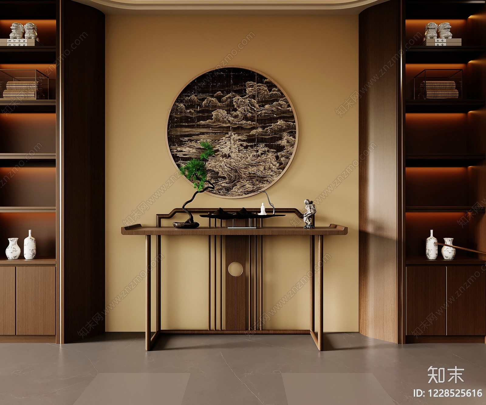 新中式条案3D模型下载【ID:1228525616】
