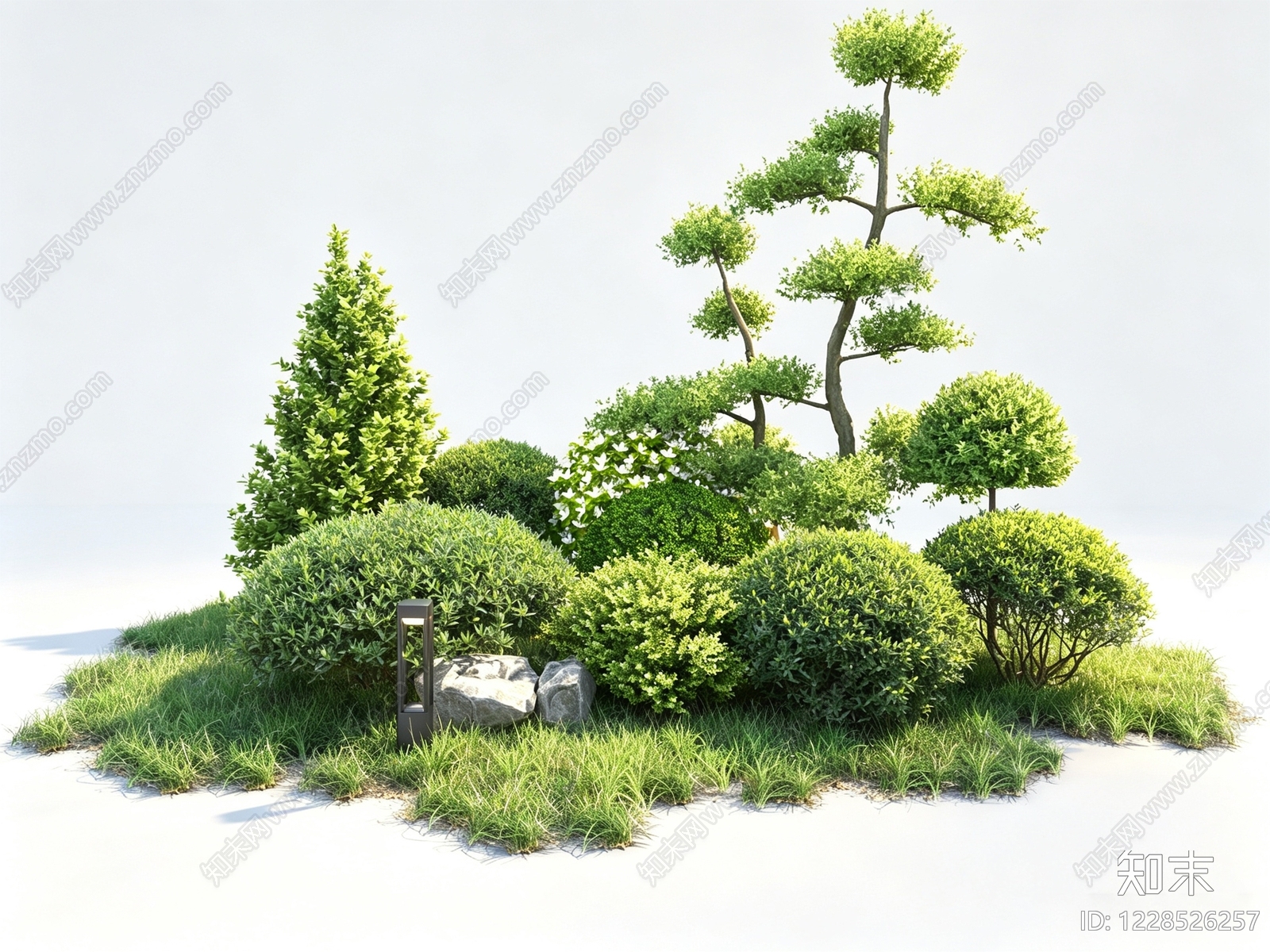 禅意植物堆3D模型下载【ID:1228526257】