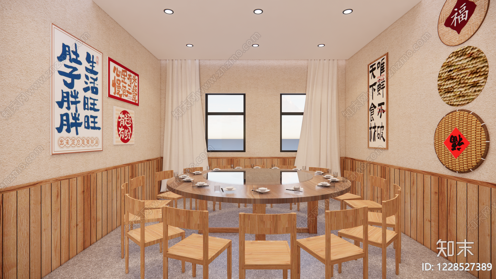 中餐厅cad施工图下载【ID:1228527389】