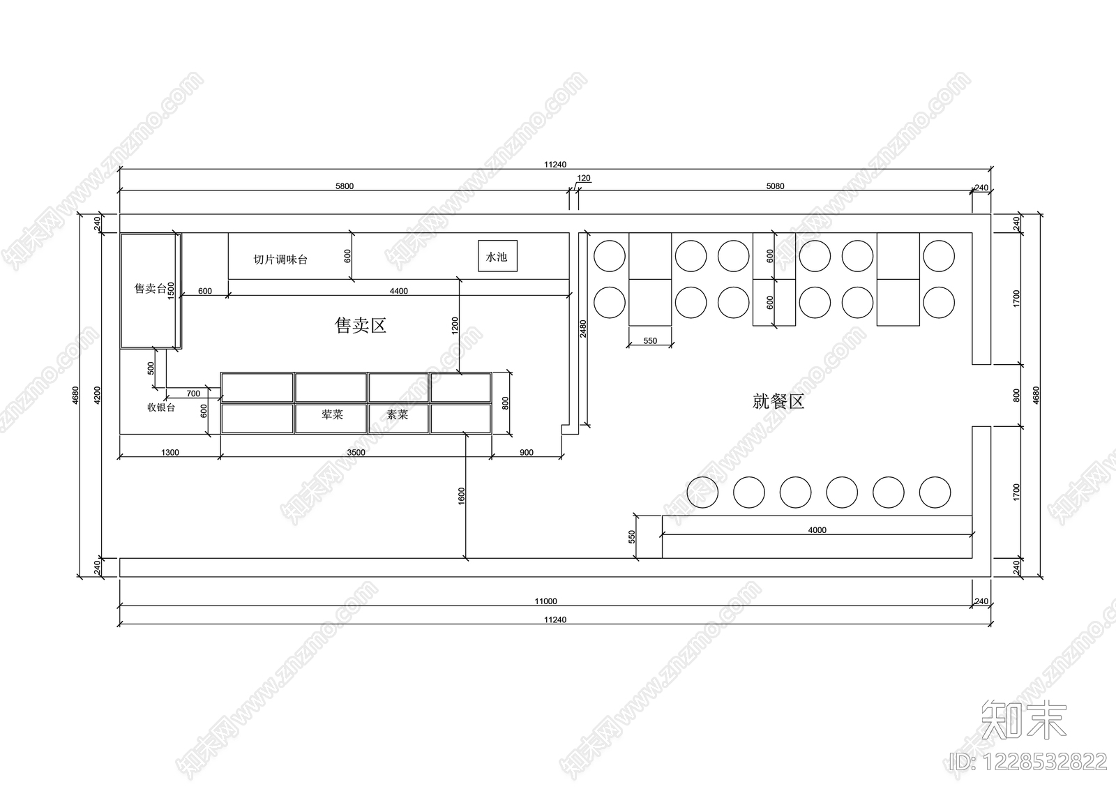其他餐饮空间cad施工图下载【ID:1228532822】
