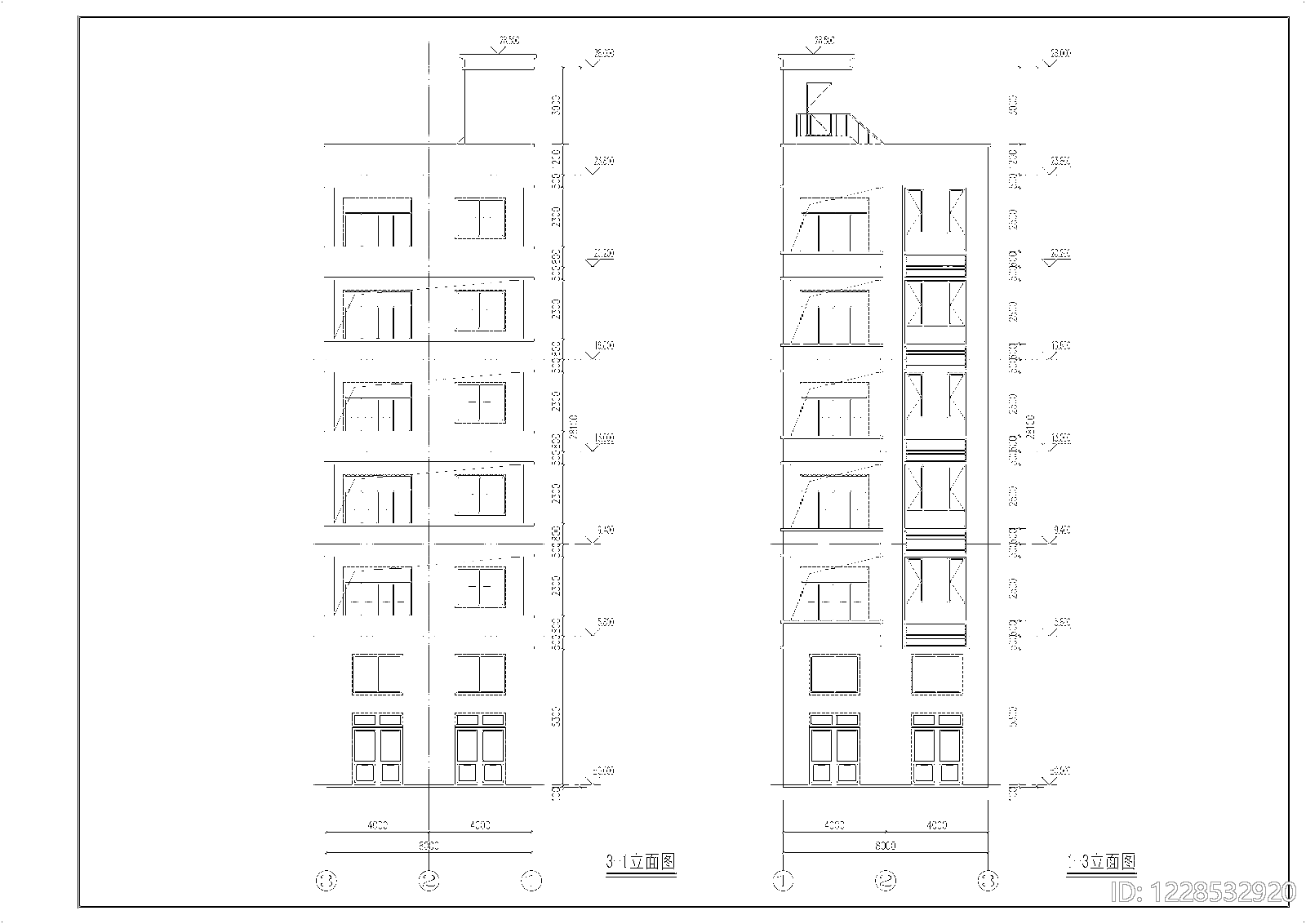 住宅楼建筑cad施工图下载【ID:1228532920】