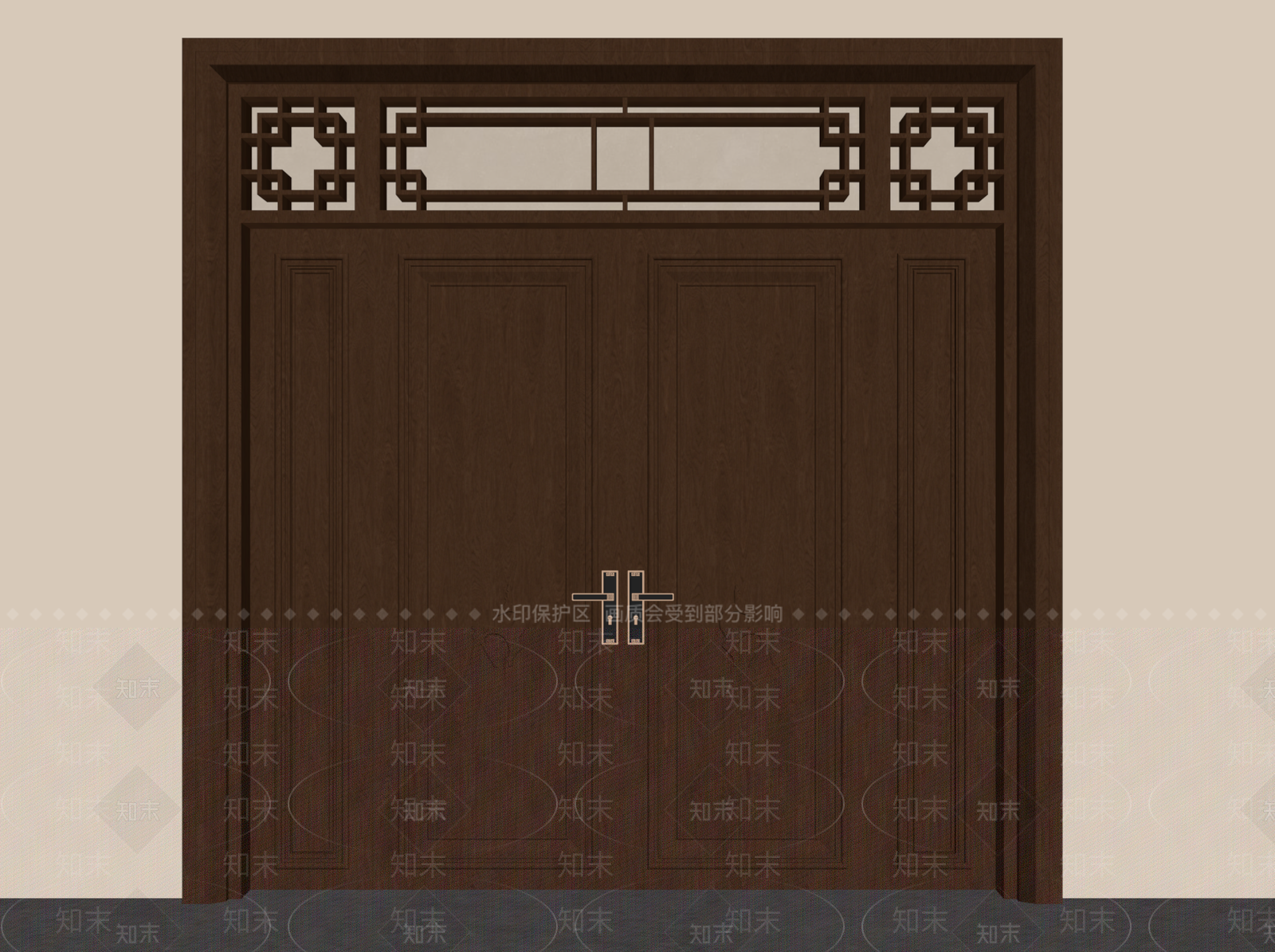 新中式双开门SU模型下载【ID:1228564234】