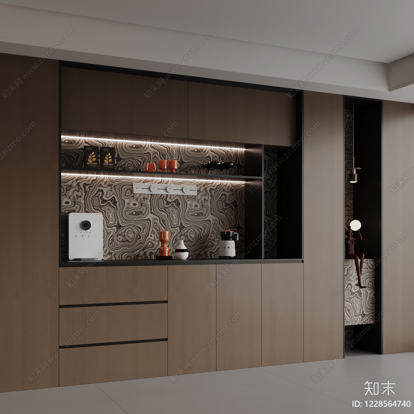 意式极简酒柜3D模型下载【ID:1228564740】