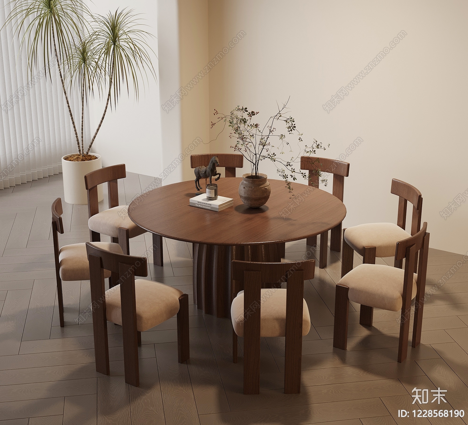 中古风休闲桌椅3D模型下载【ID:1228568190】