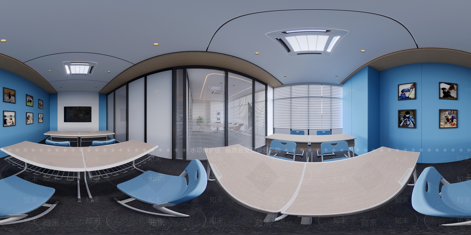 现代简约办公大厅3D模型下载【ID:1228570259】