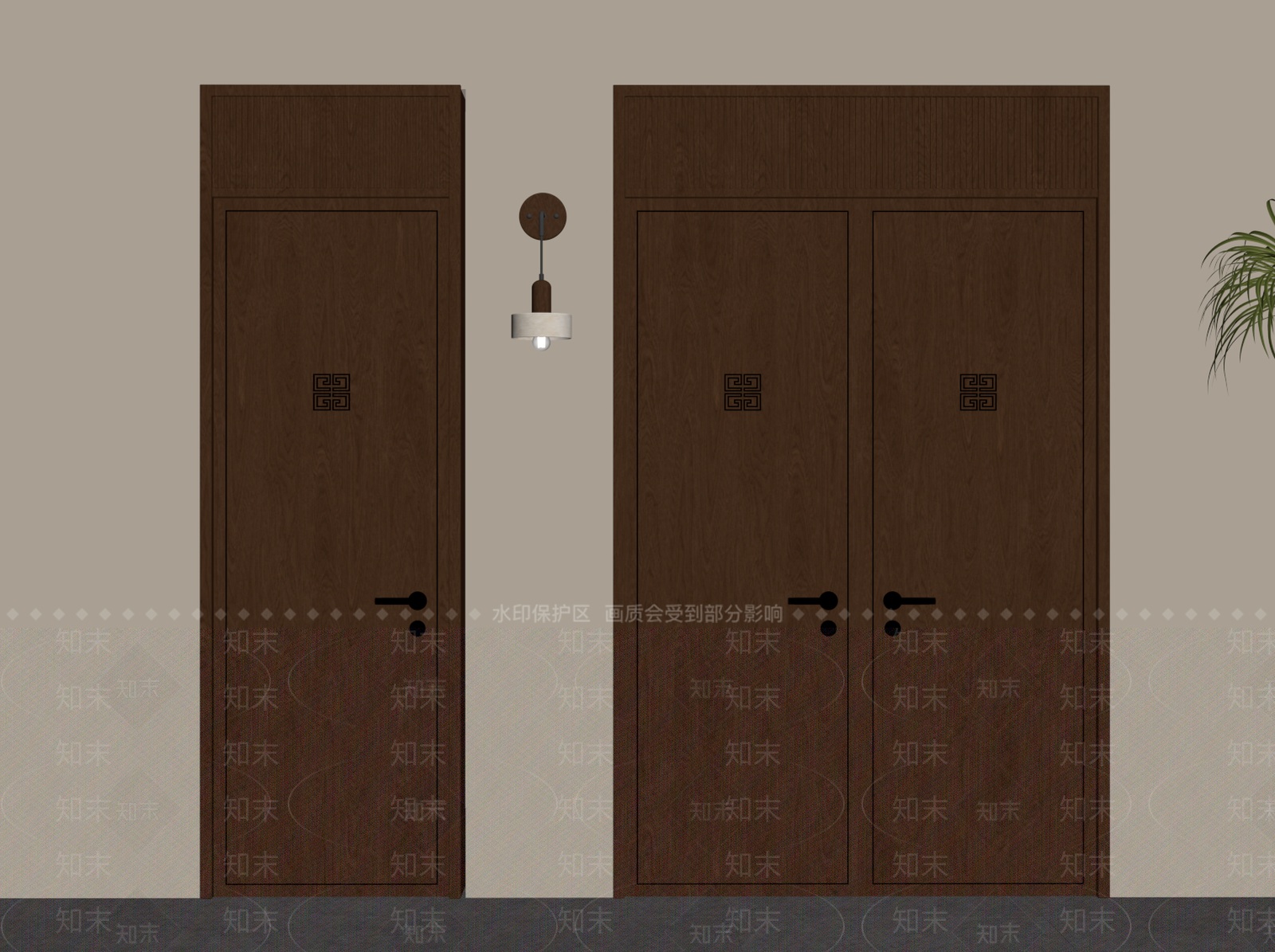 新中式双开门SU模型下载【ID:1228570858】