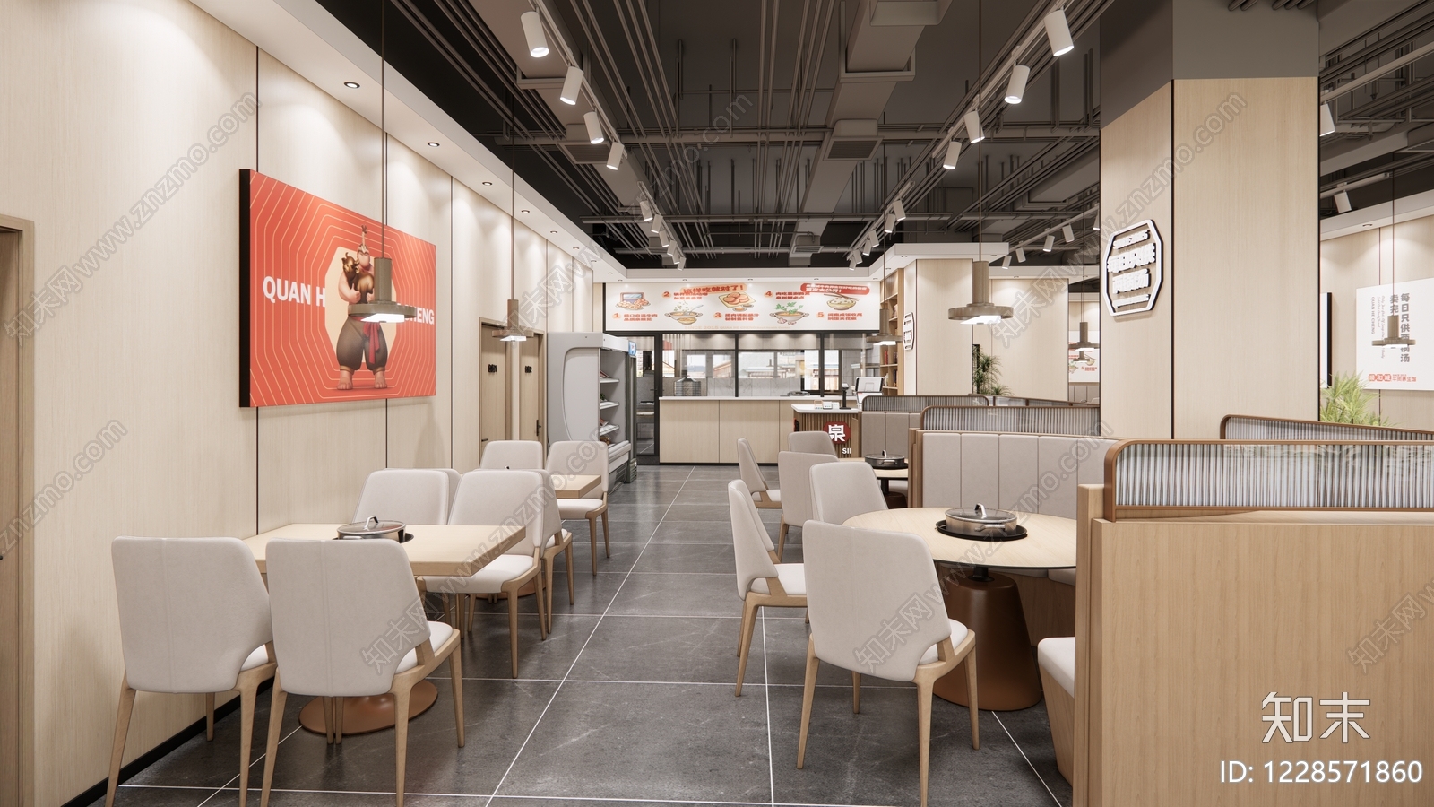中餐厅cad施工图下载【ID:1228571860】
