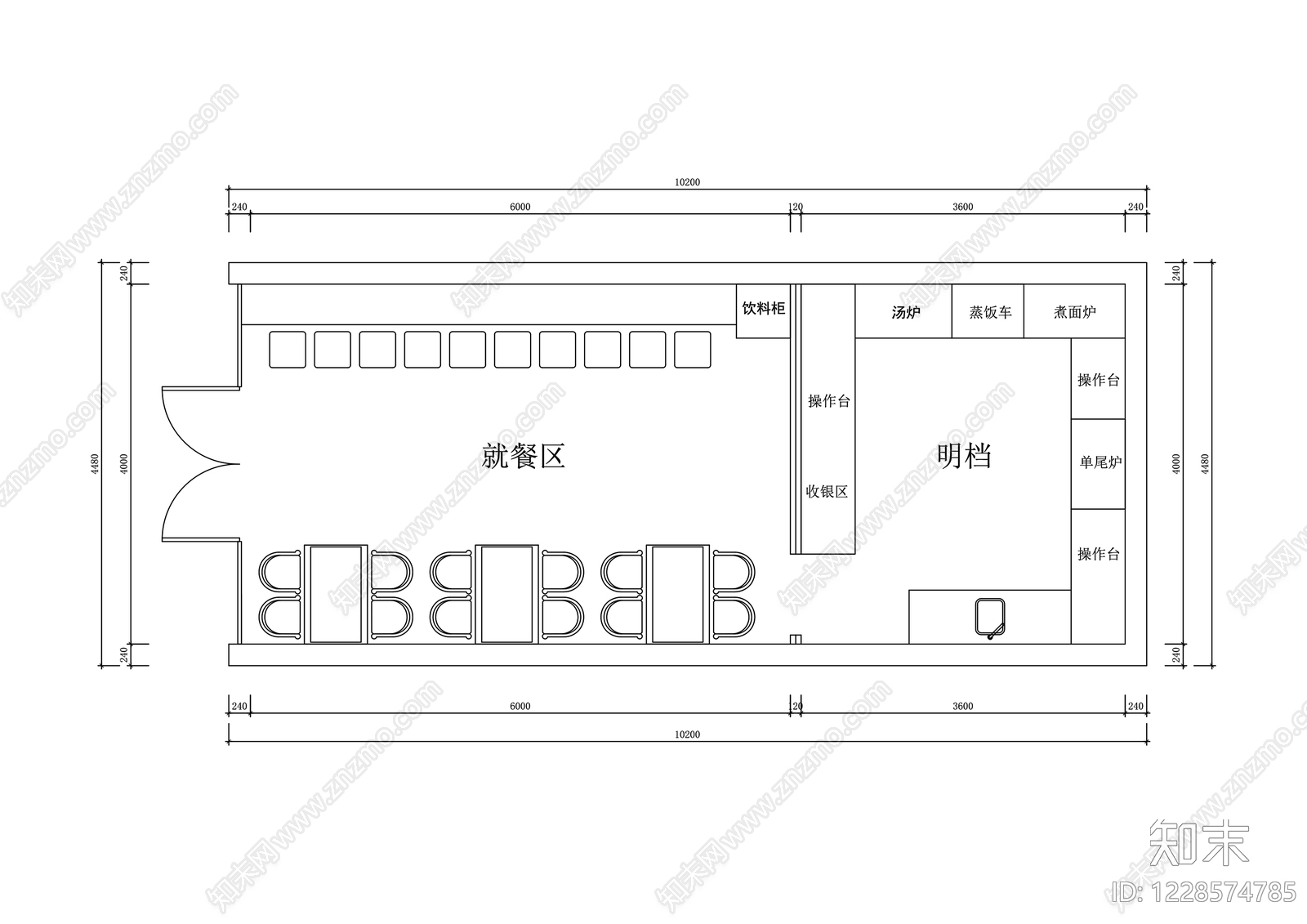 其他餐饮空间cad施工图下载【ID:1228574785】