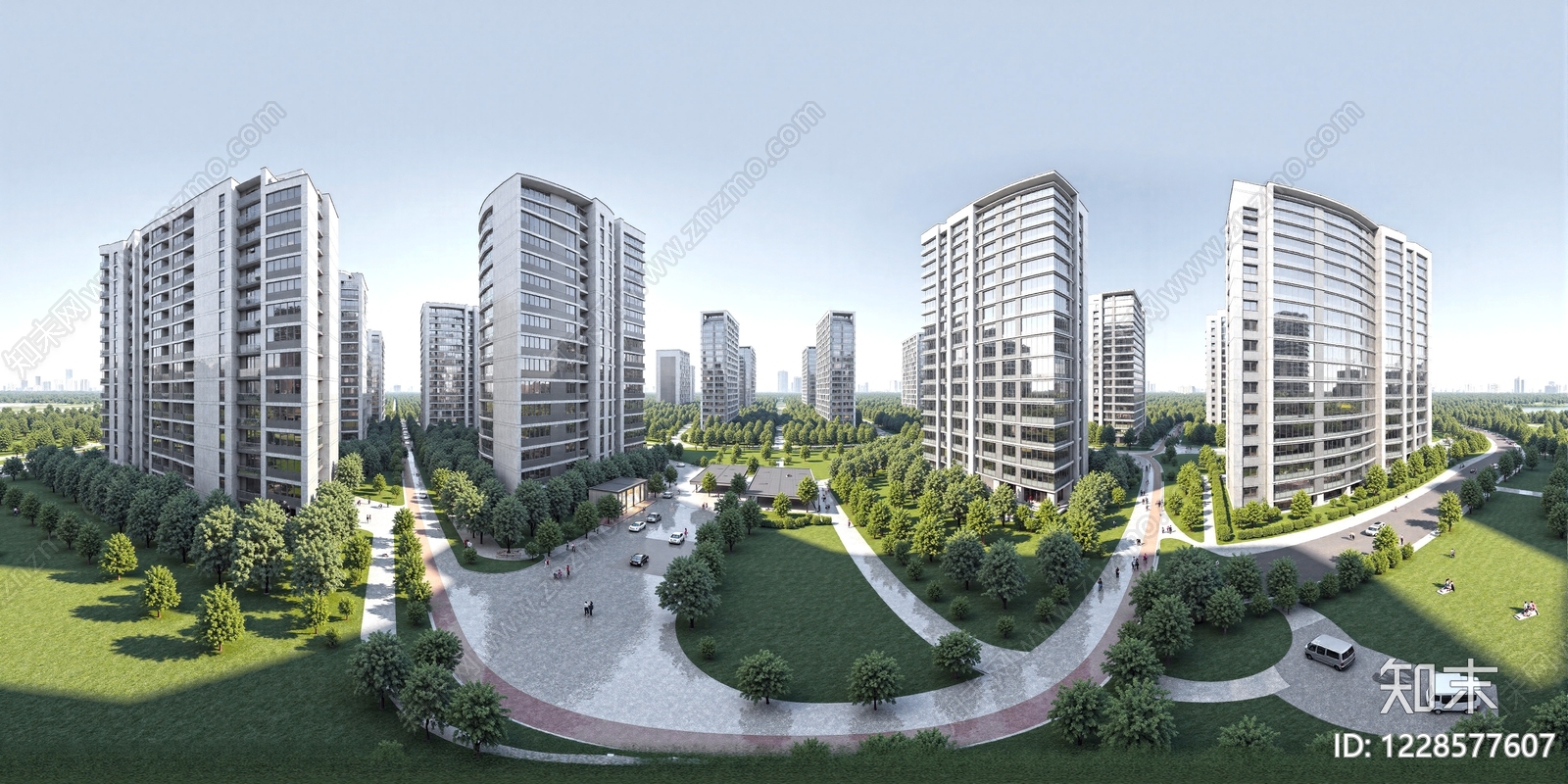 现代小区HDR贴图下载【ID:1228577607】