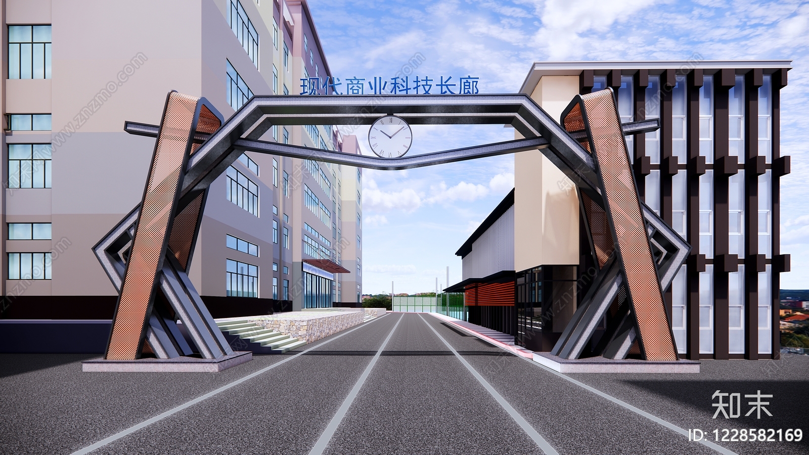 解构主义入口大门SU模型下载【ID:1228582169】