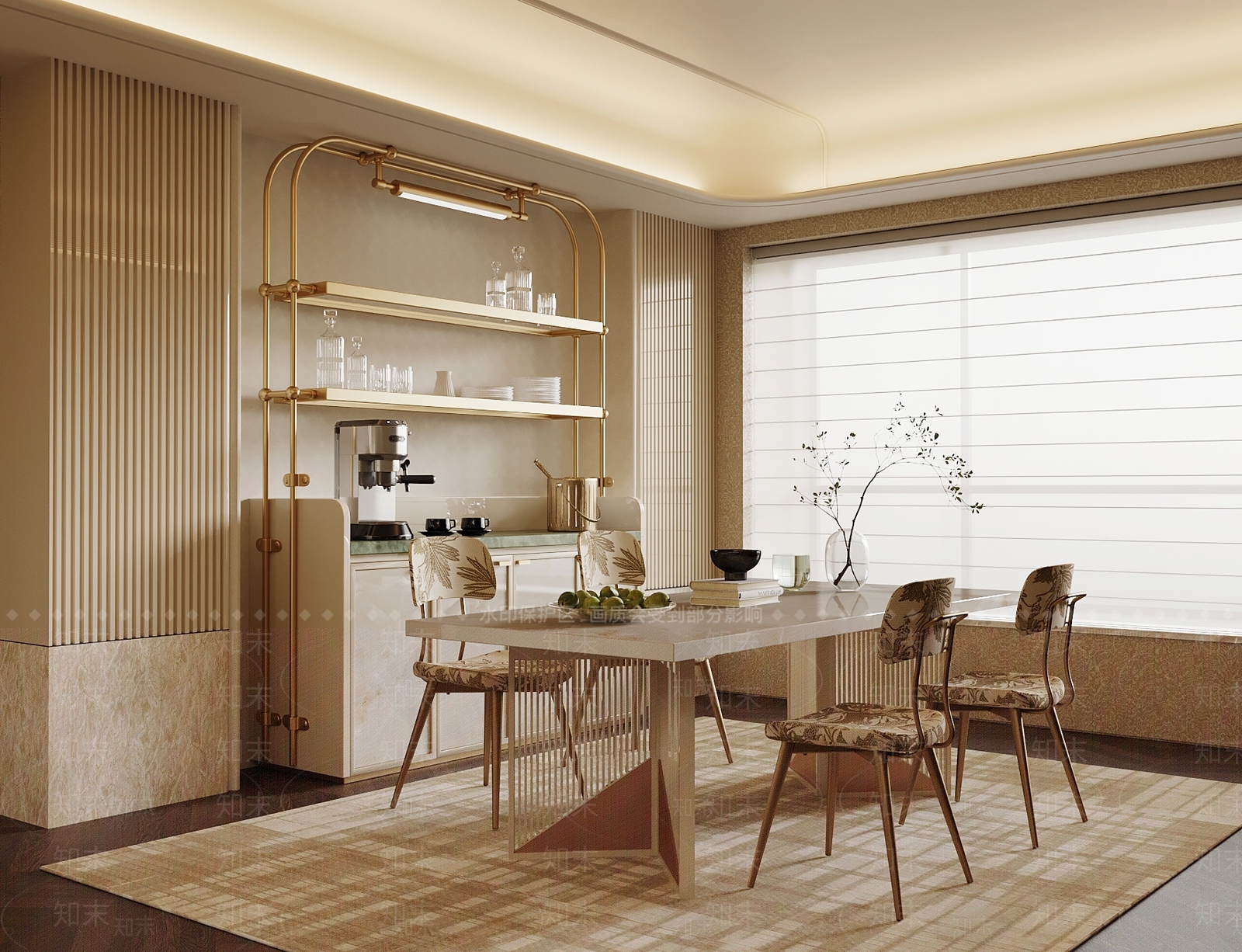 轻奢家居餐厅3D模型下载【ID:1228582113】