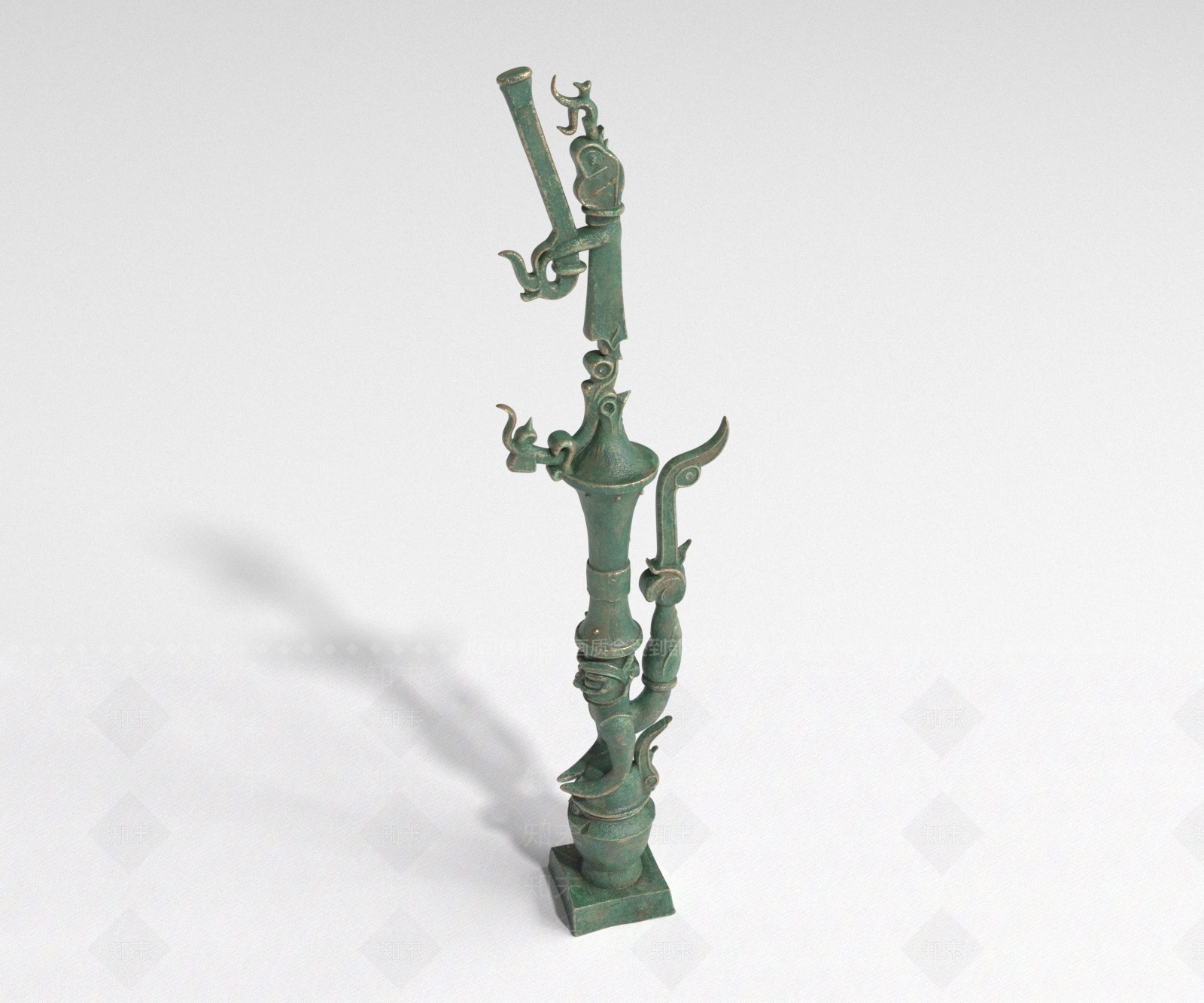 中式雕塑摆件3D模型下载【ID:1228584550】