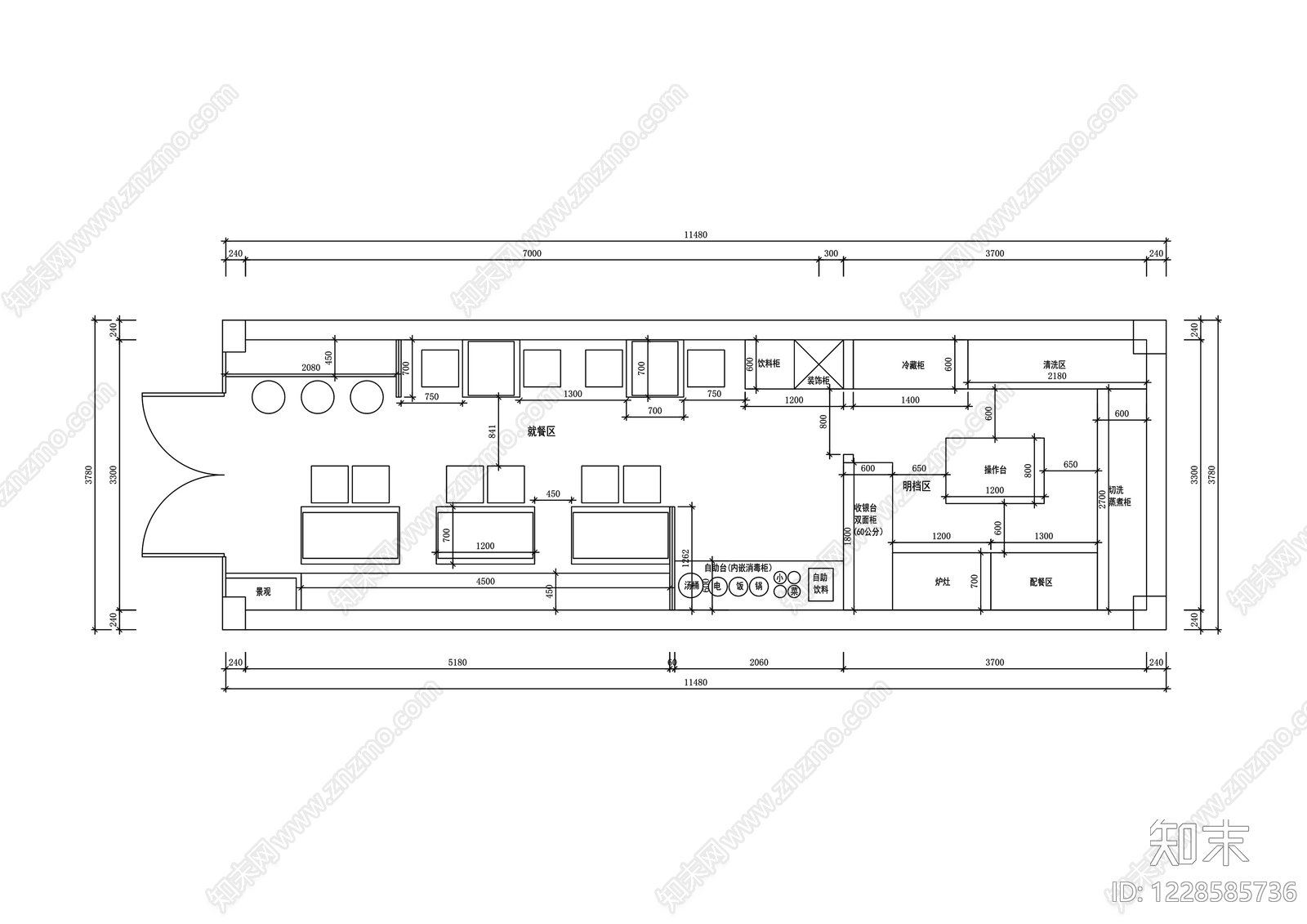 其他餐饮空间cad施工图下载【ID:1228585736】