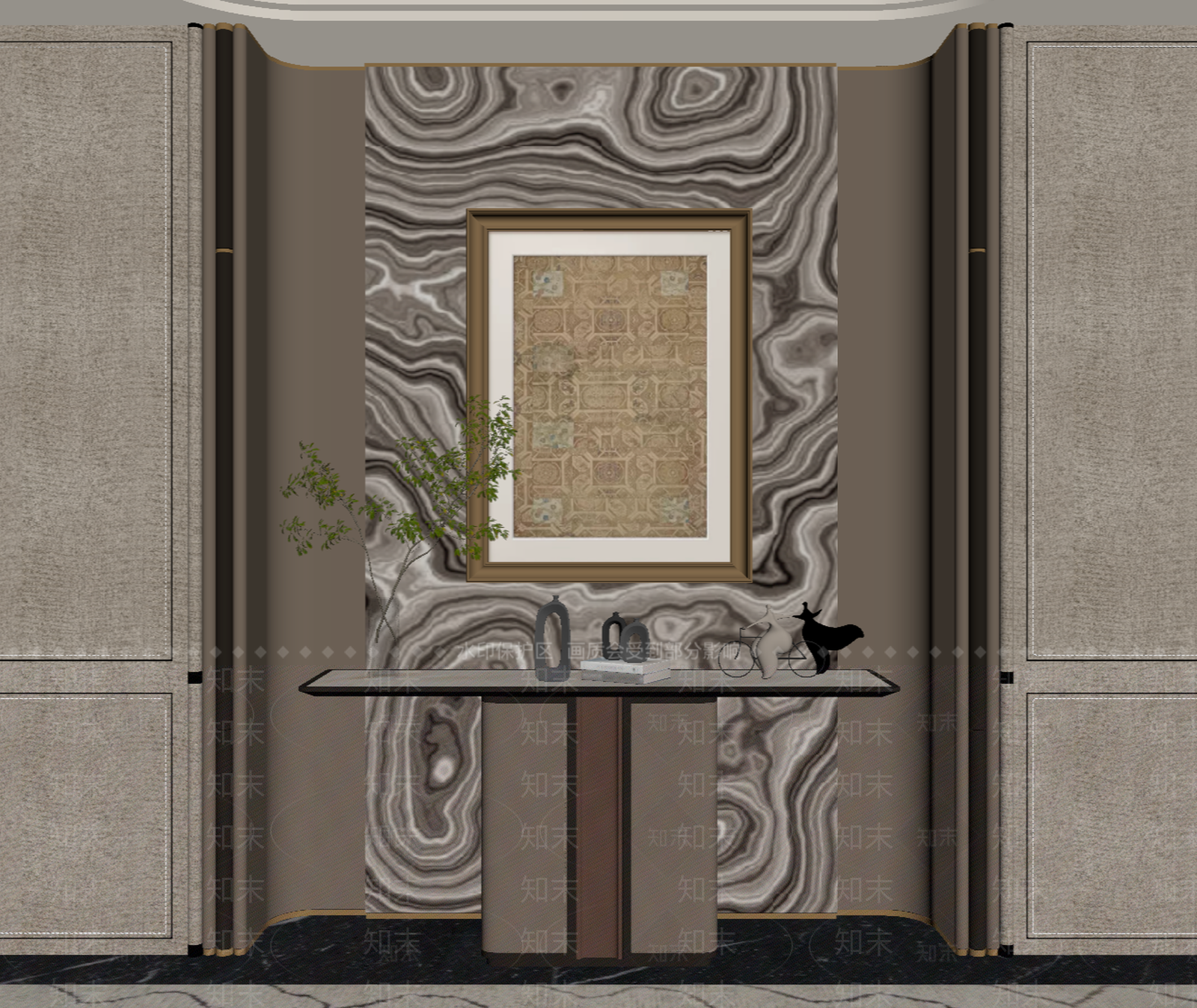 轻奢玄关SU模型下载【ID:1228586569】