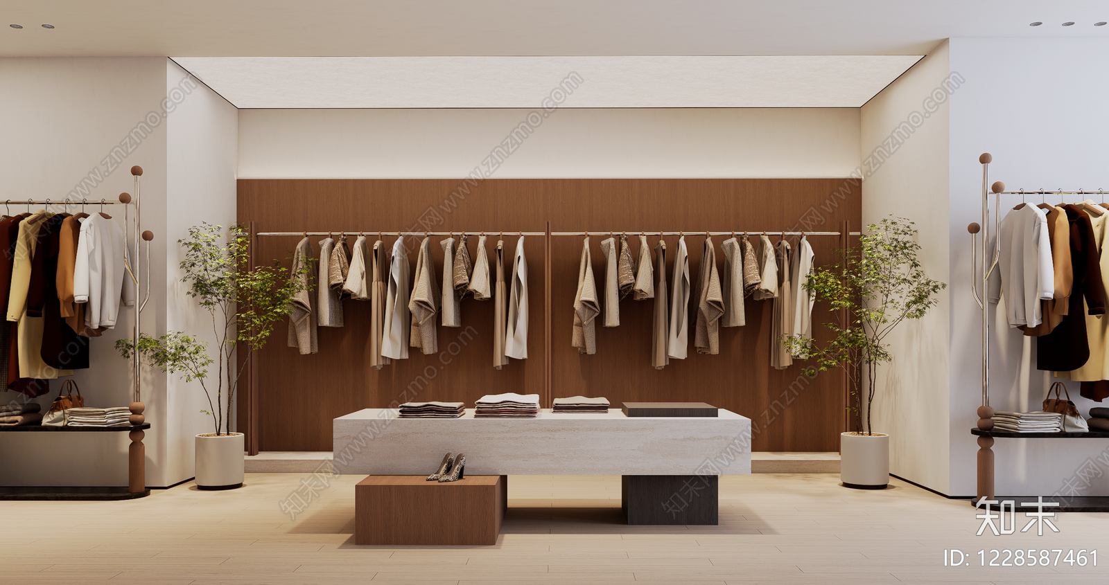 现代简约服装店SU模型下载【ID:1228587461】