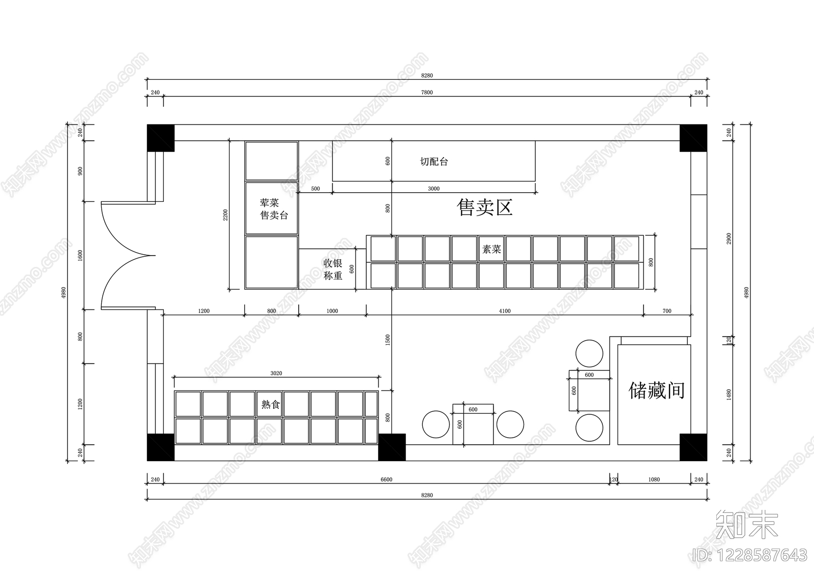 其他餐饮空间cad施工图下载【ID:1228587643】