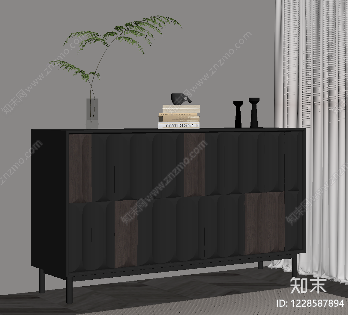 意式极简玄关柜SU模型下载【ID:1228587894】