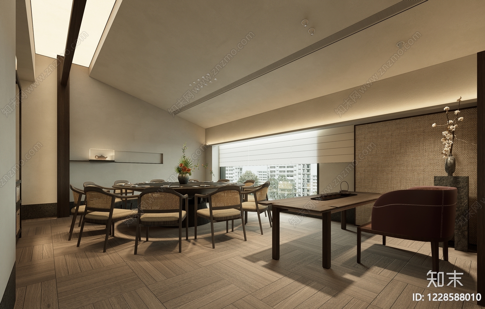 新中式包厢SU模型下载【ID:1228588010】