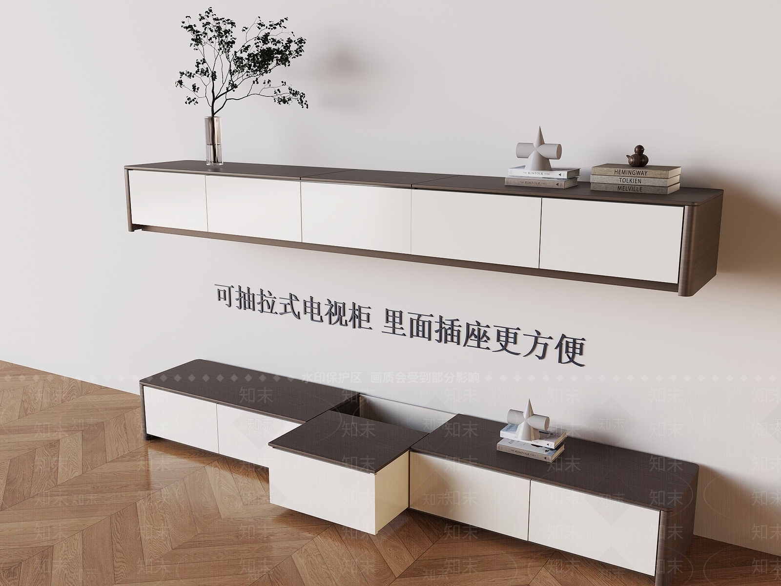 意式极简电视柜3D模型下载【ID:1228590511】