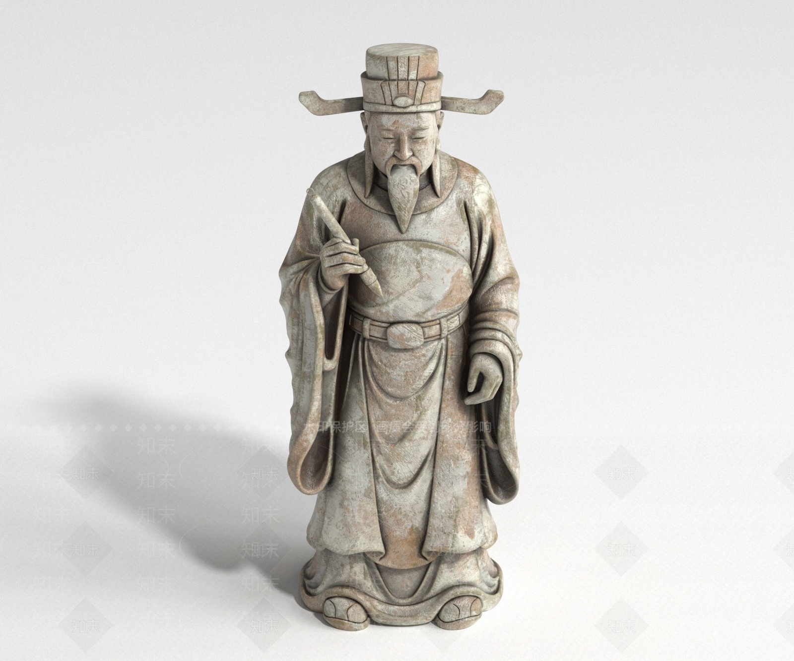 中式雕塑摆件3D模型下载【ID:1228591736】