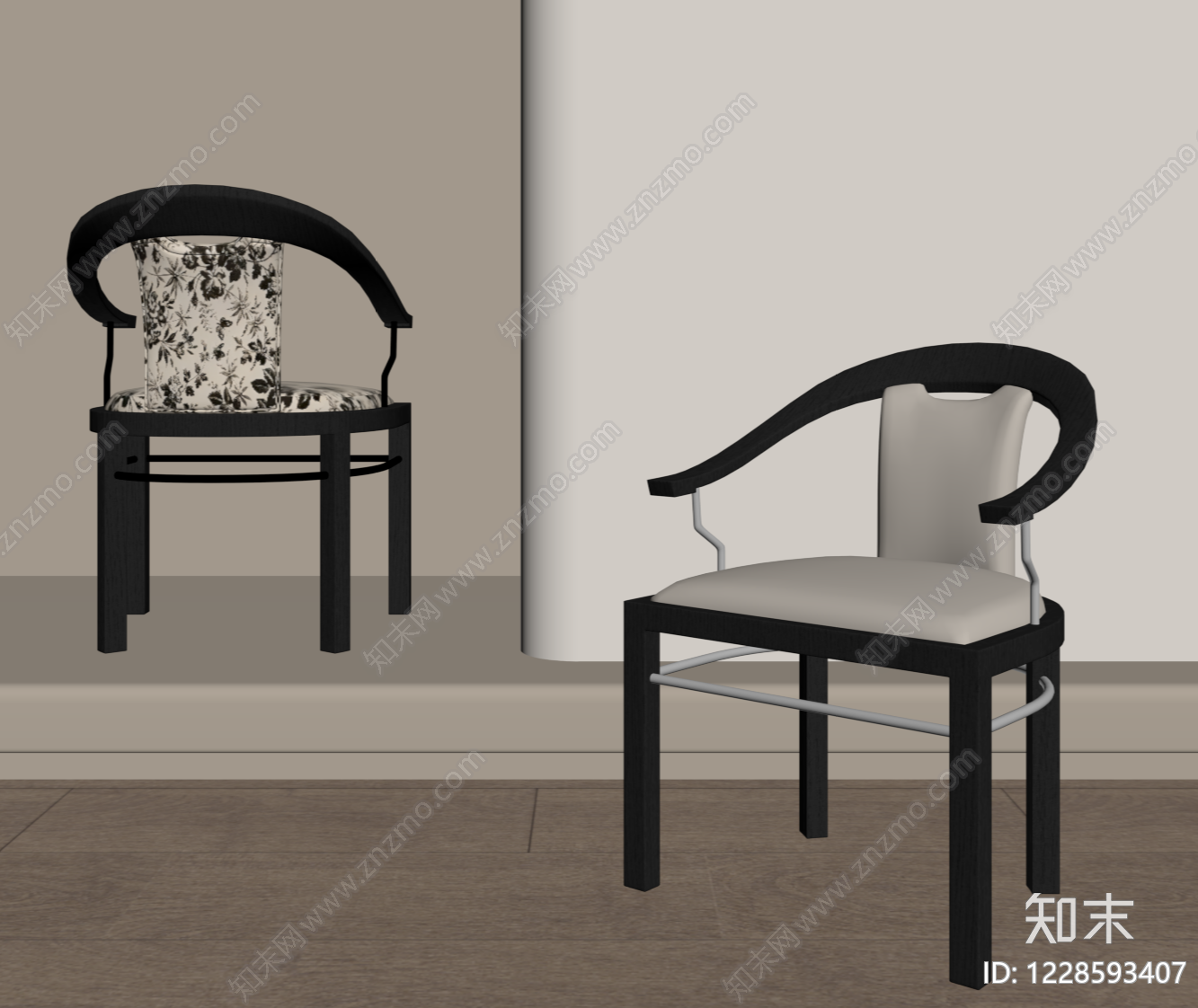 新中式办公椅SU模型下载【ID:1228593407】