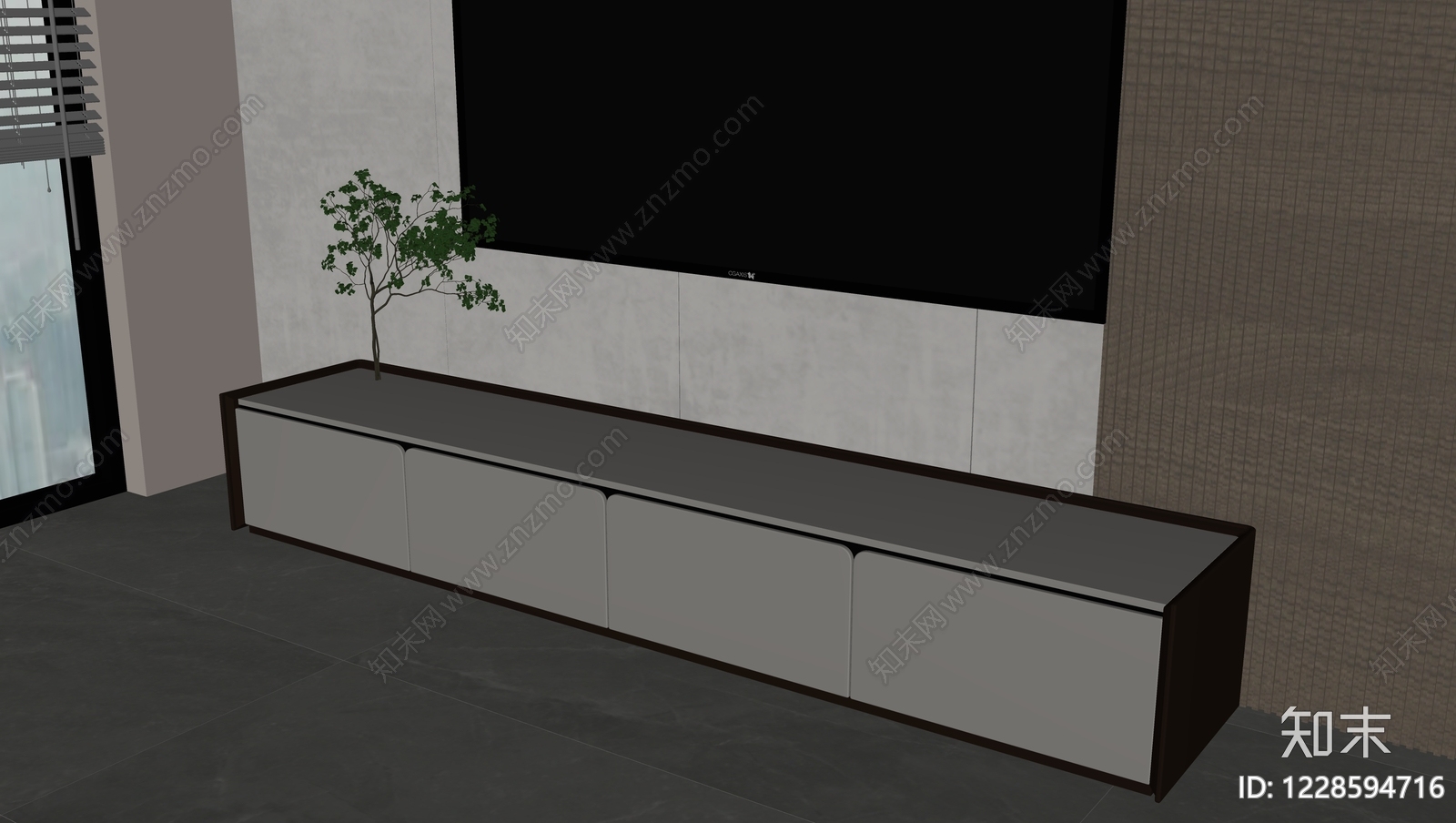 现代简约电视柜SU模型下载【ID:1228594716】