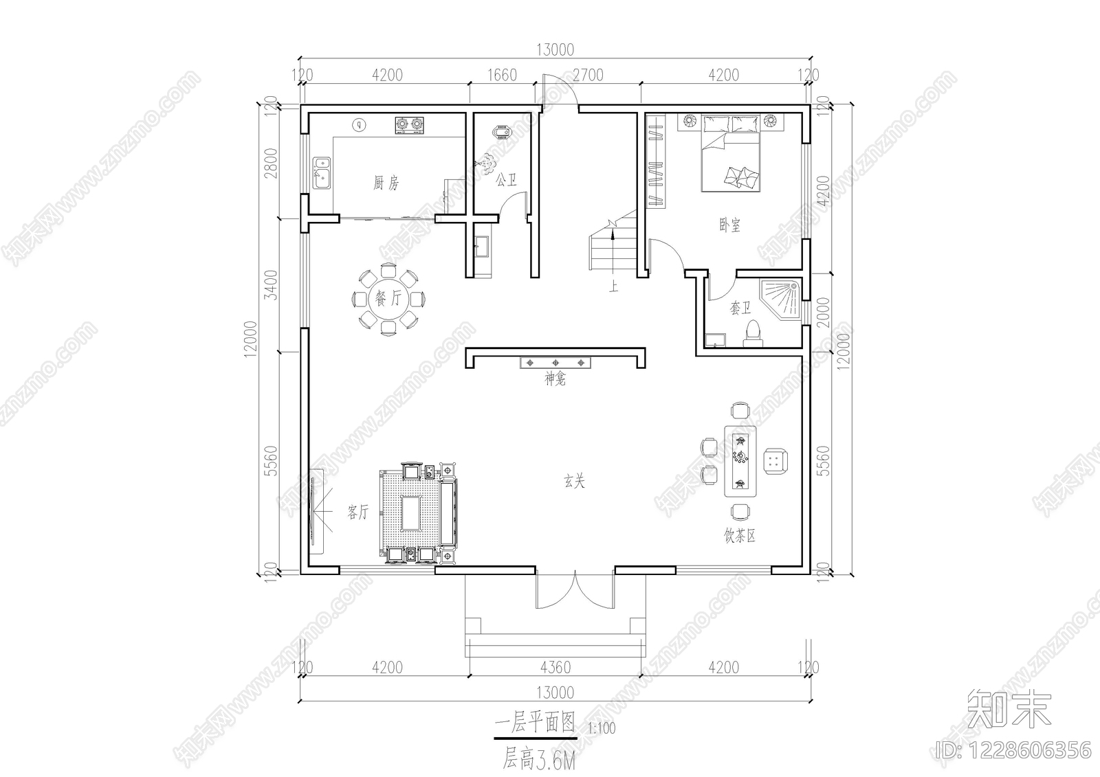 别墅建筑cad施工图下载【ID:1228606356】