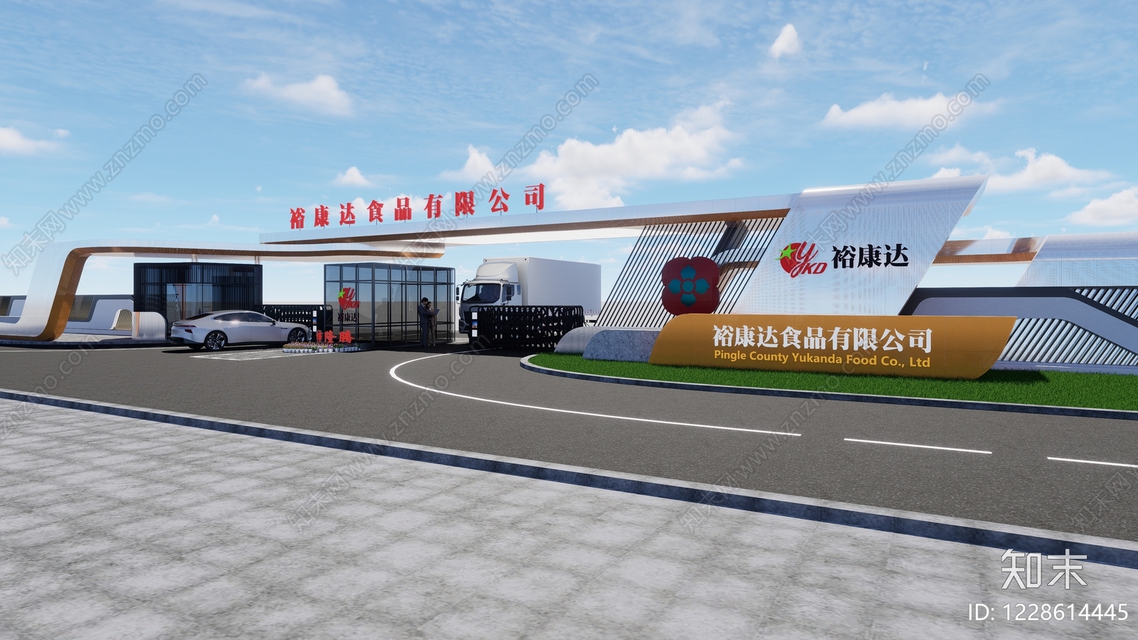现代主义入口大门SU模型下载【ID:1228614445】