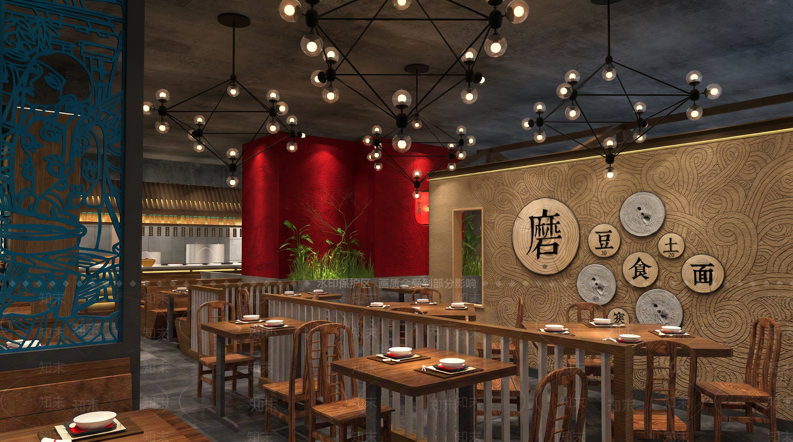 新中式中餐厅SU模型下载【ID:1228616324】