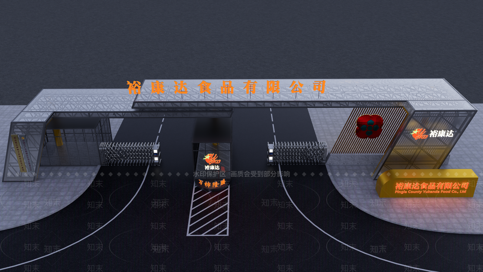 现代主义入口大门SU模型下载【ID:1228616648】