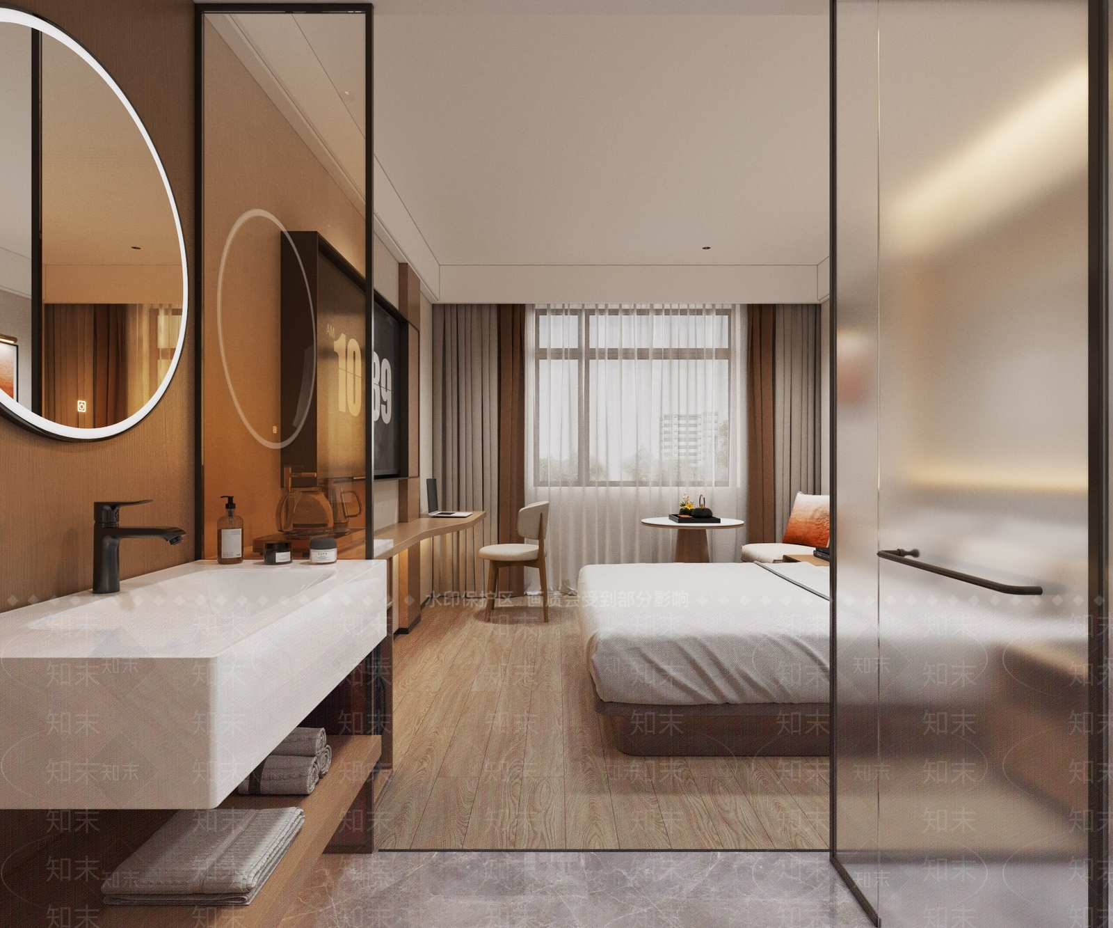 现代简约酒店客房3D模型下载【ID:1228620711】